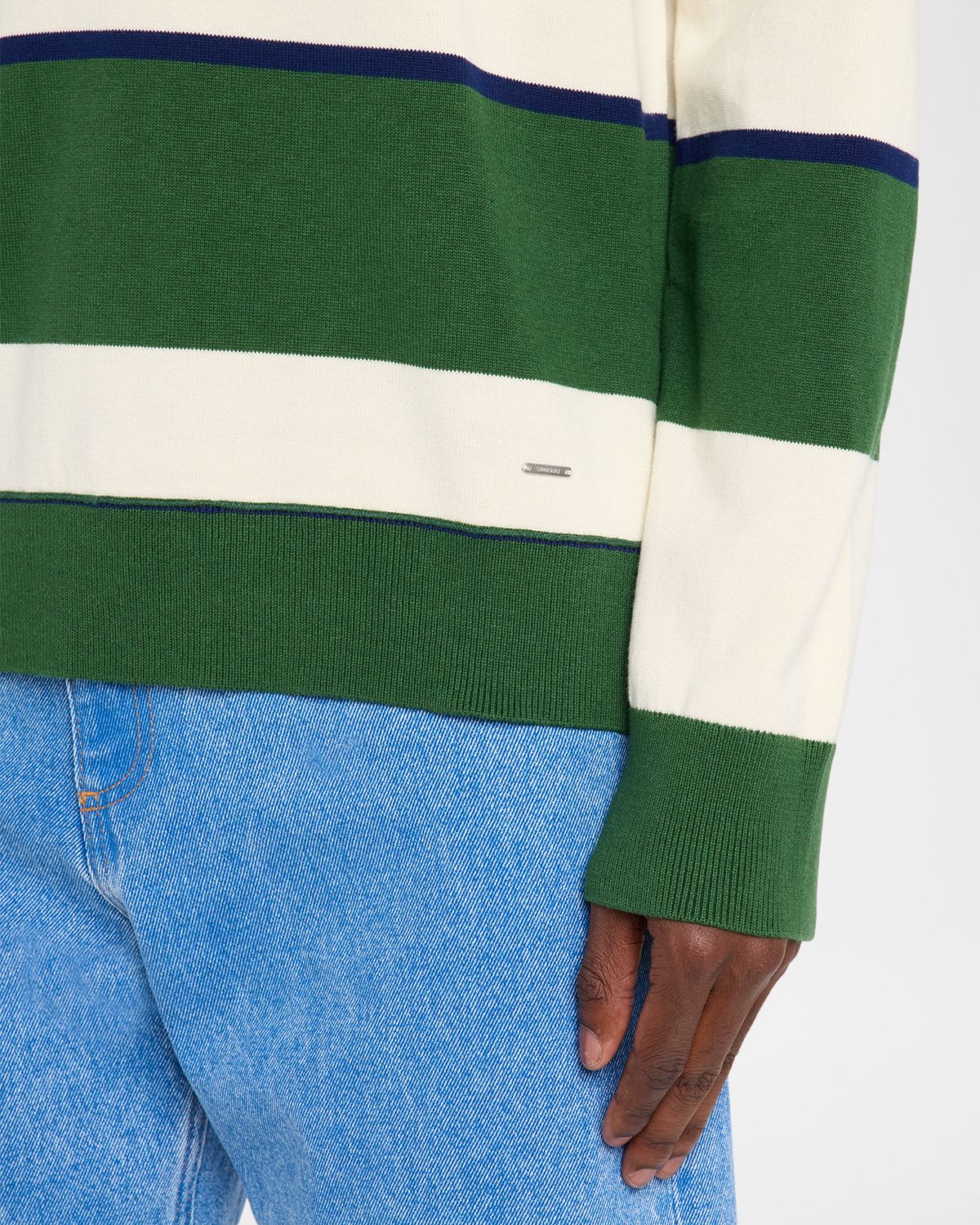 SIMKHAI Men 's Louis Cotton-Cashmere Rugby Shirt | Thumbnail 5 SIMKHAI Men 's Louis Cotton-Cashmere Rugby Shirt | Thumbnail 5