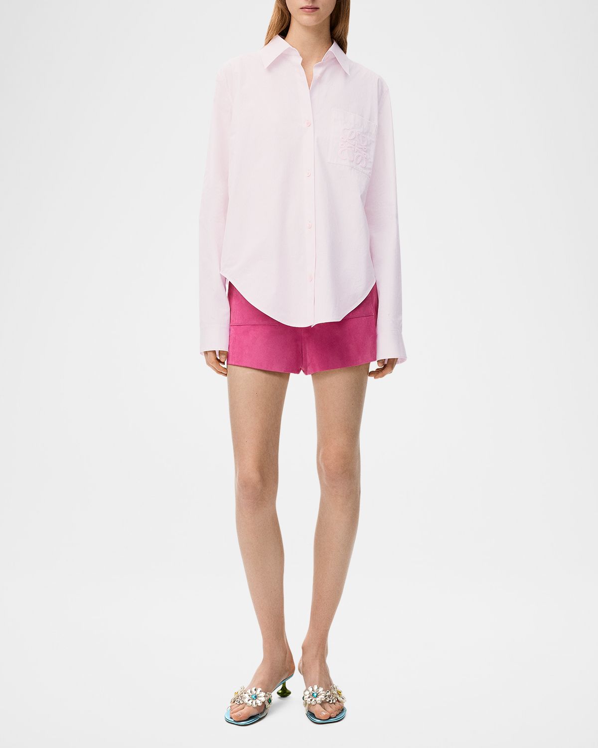 Loewe x Paula 's Ibiza Anagram-Pocket Button-Down Shirt