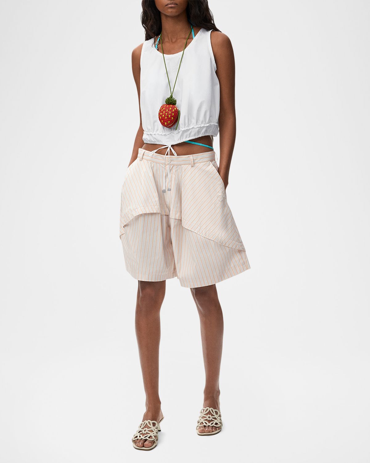 Loewe x Paula 's Ibiza Cropped Drawstring Top - Women's Clothing