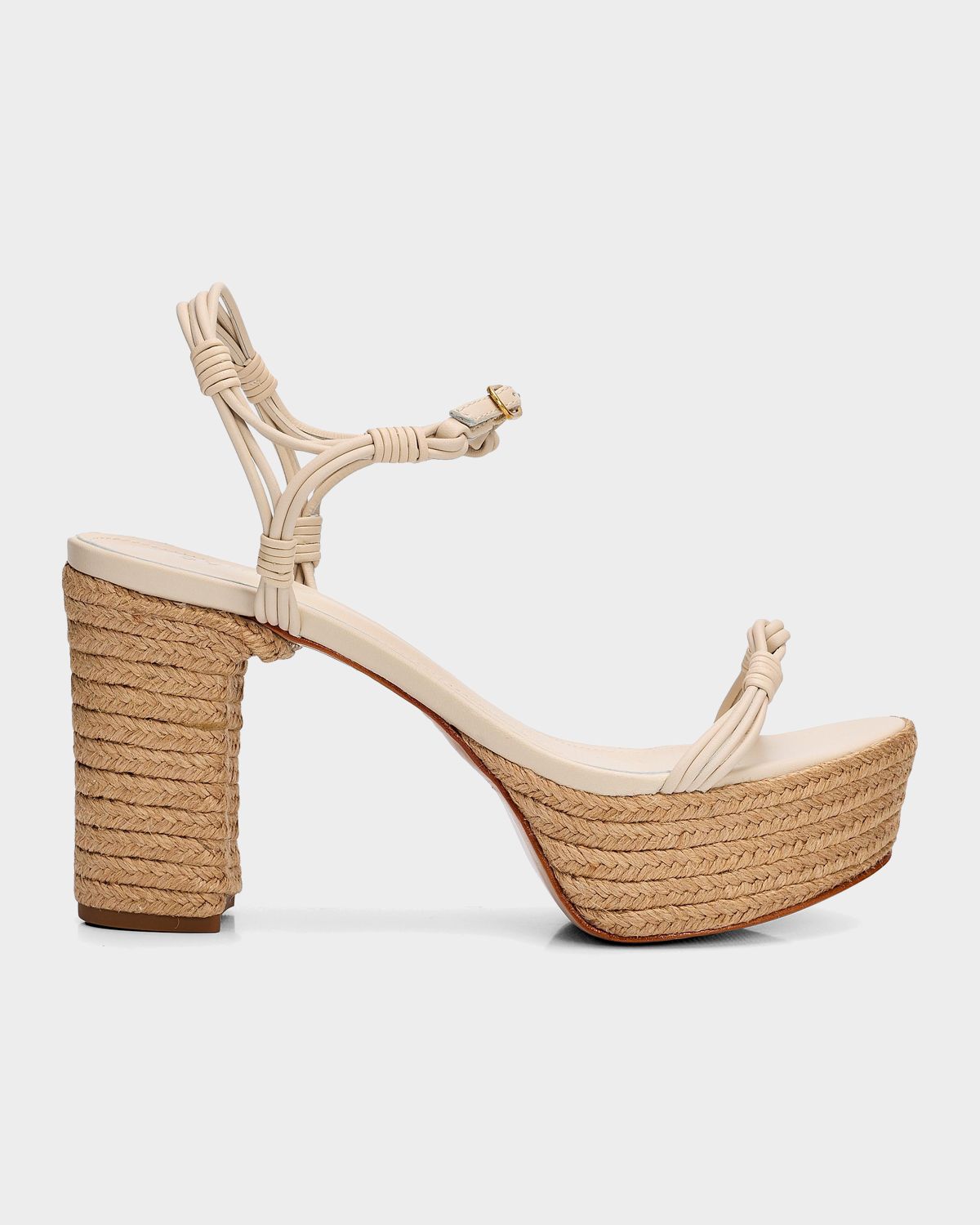 Schutz Nara 100MM Leather Espadrille Platform Sandals