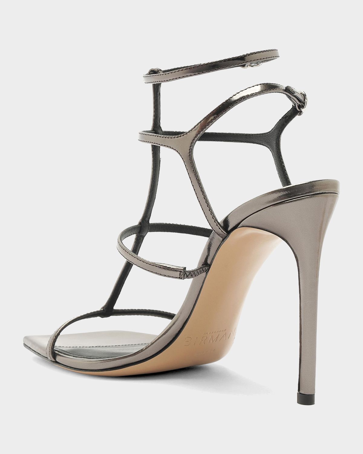 Alexandre Birman 100mm Amanda Metallic Leather Sandals