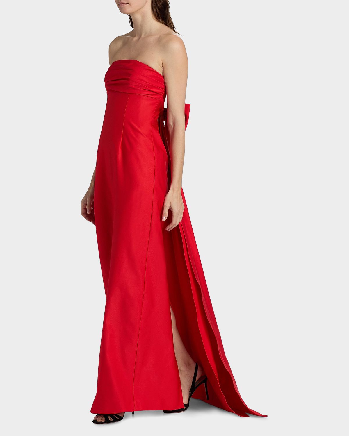 As It May Camille Faille Strapless Column Gown