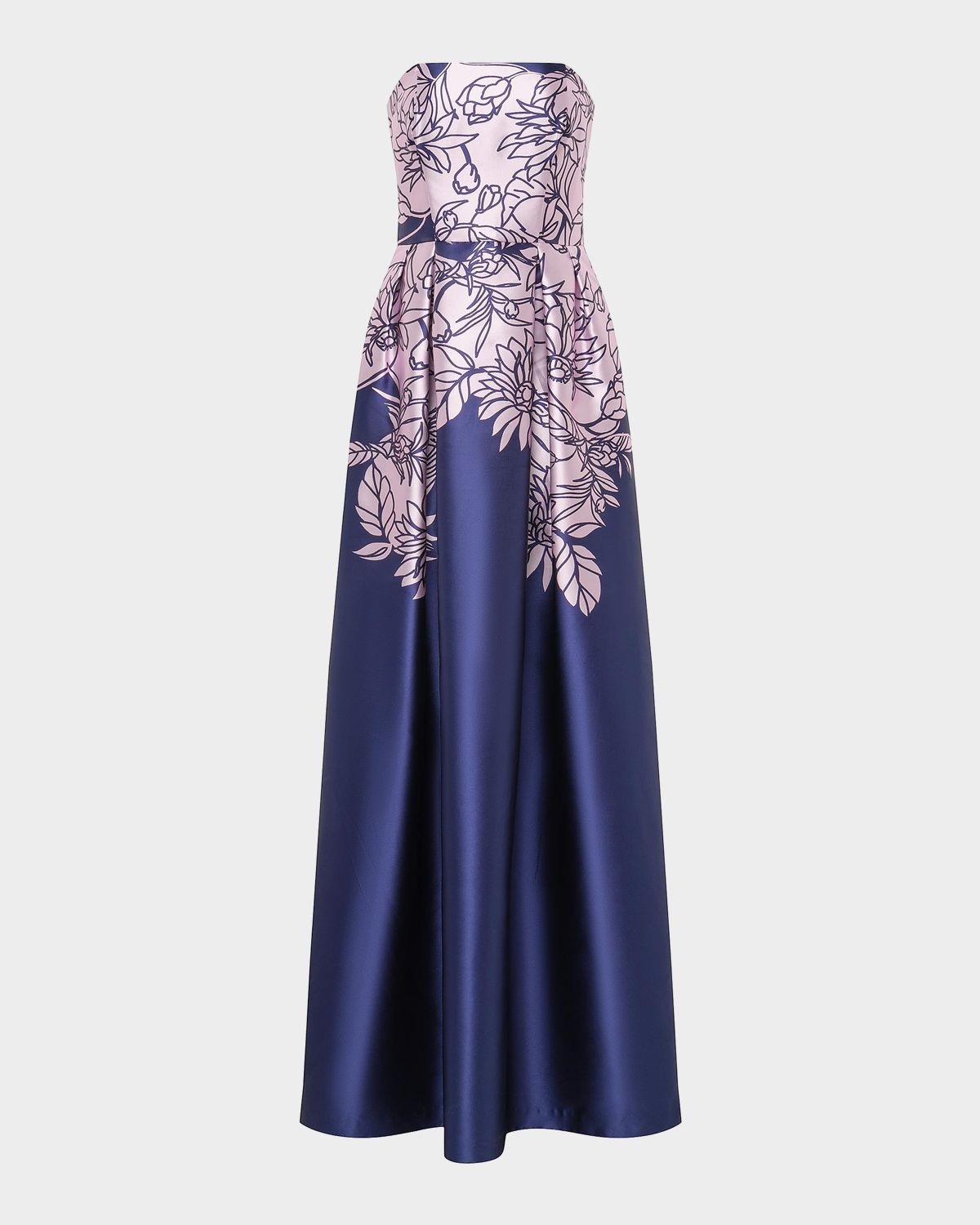 Kay Unger New York Leona Floral Strapless Gown