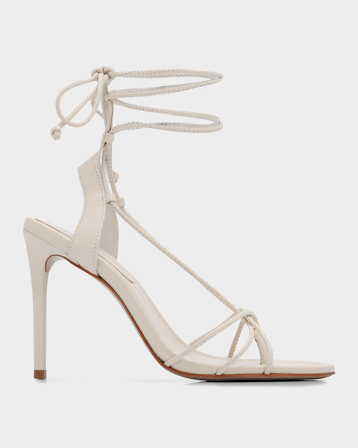 Schutz 100mm Demetria Leather Ankle-Tie Sandals