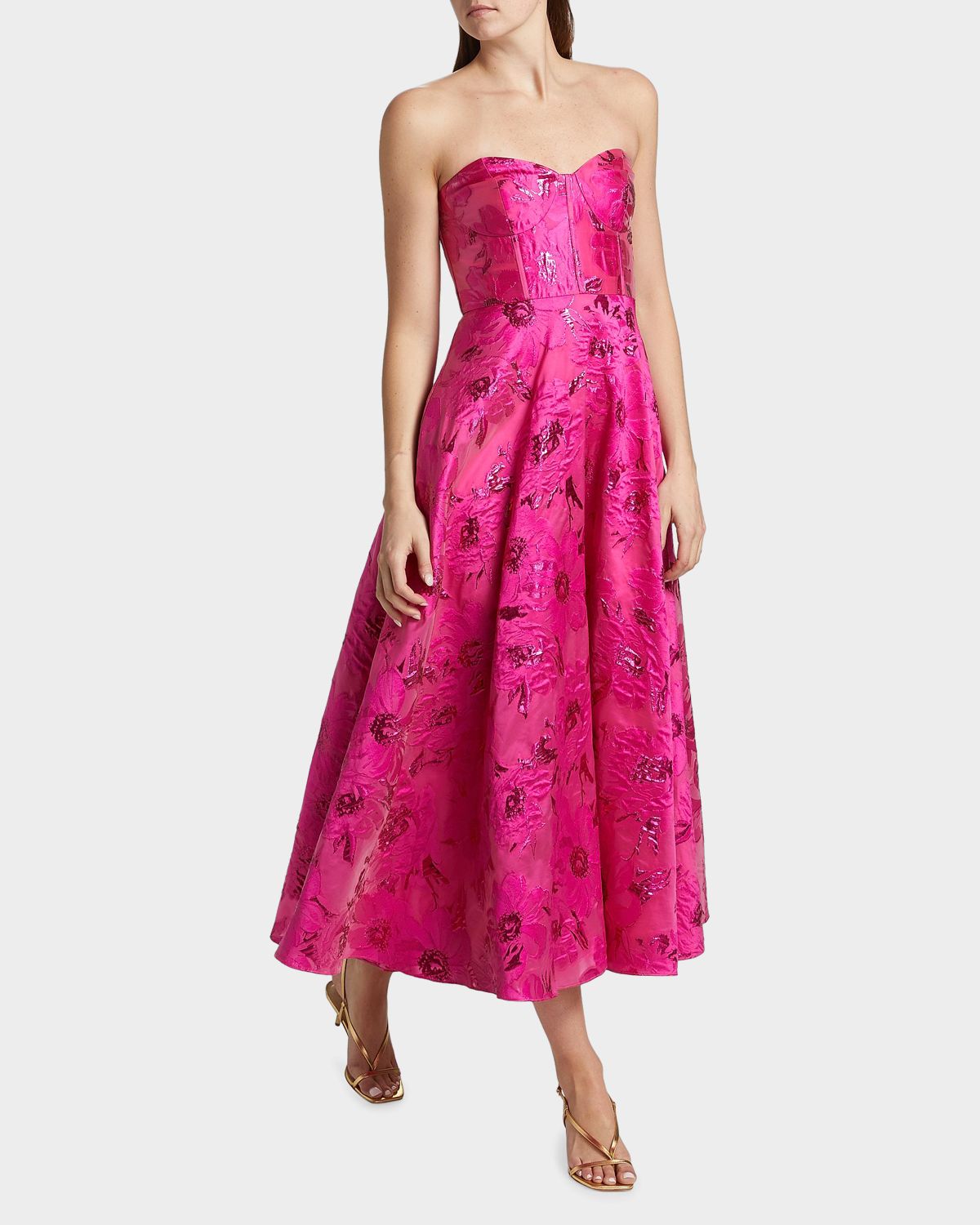 As It May Keyla Jacquard Strapless Midi-Dress