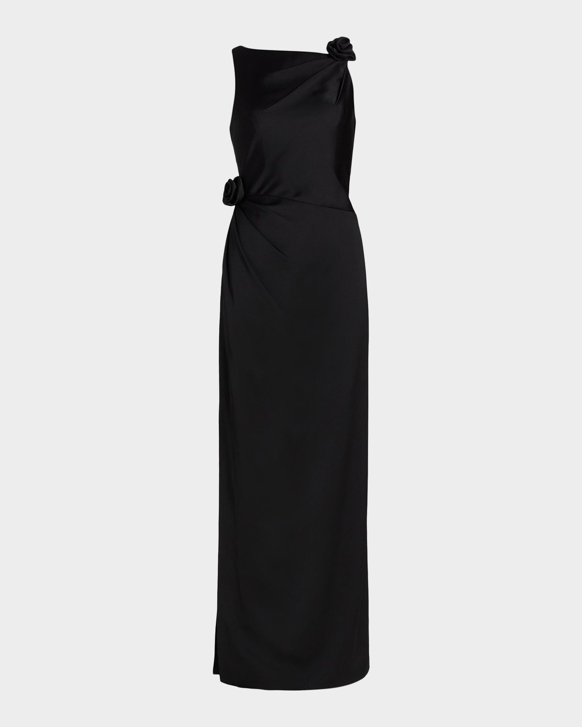 As It May Rosette Draped Column Gown