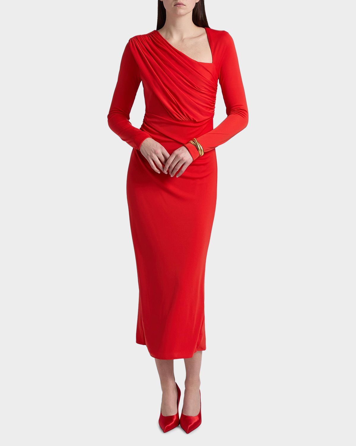 Cinq a Sept Jalyn Draped Jersey Midi-Dress