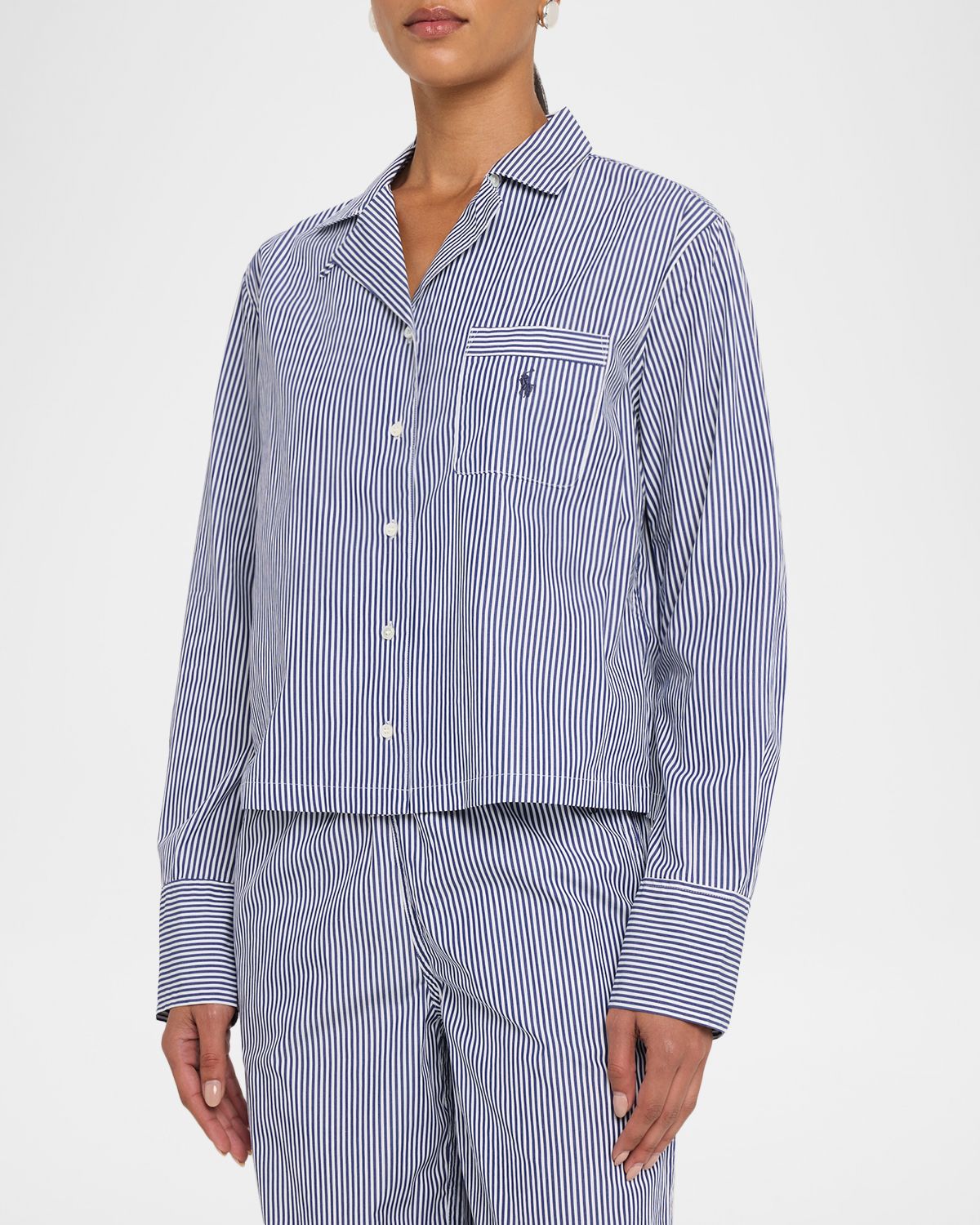 Polo Ralph Lauren Long-Sleeve Striped Cotton Poplin Pajama Set | Thumbnail 4 Polo Ralph Lauren Long-Sleeve Striped Cotton Poplin Pajama Set | Thumbnail 4