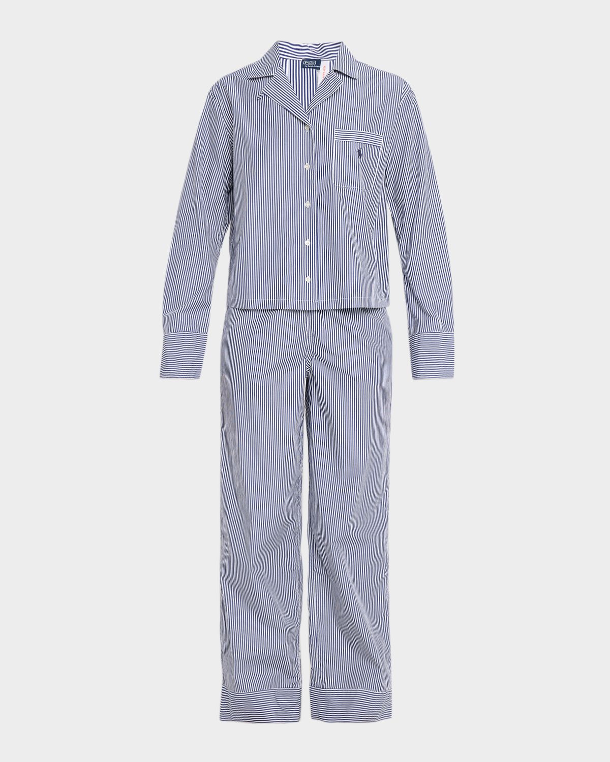 Polo Ralph Lauren Long-Sleeve Striped Cotton Poplin Pajama Set