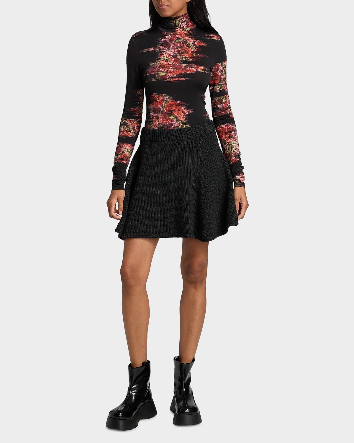 Ganni Wool-Blend Knit Miniskirt