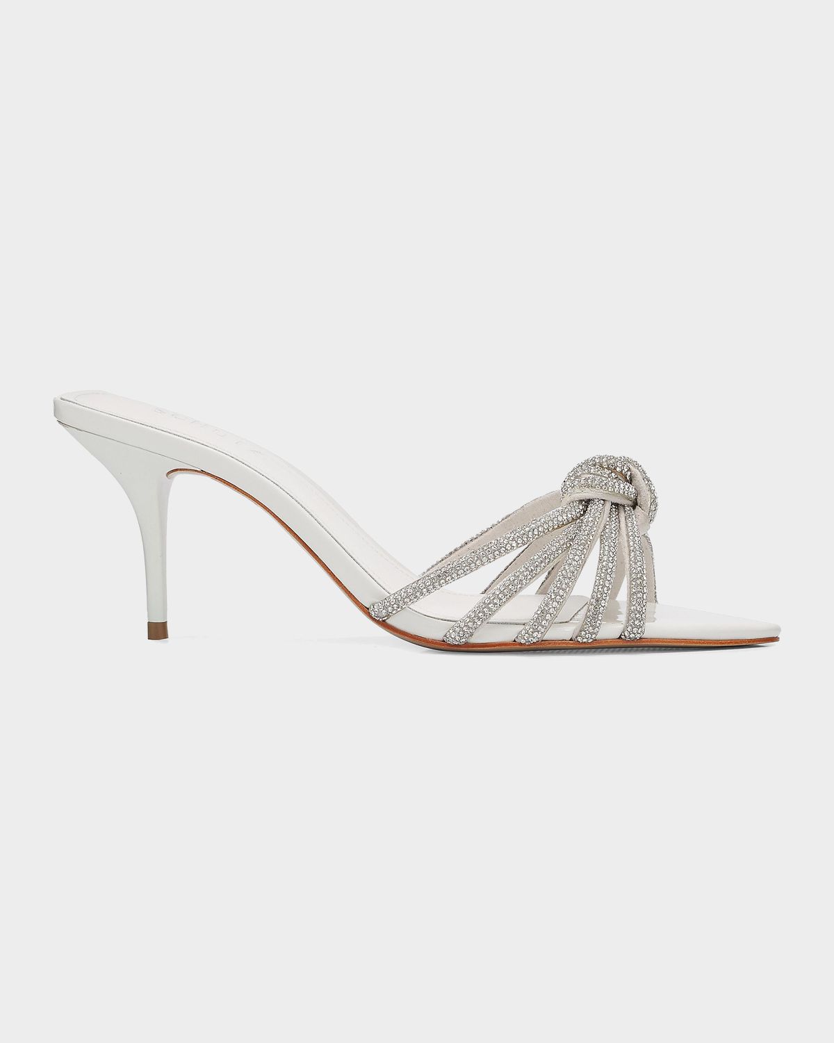 Schutz 75mm Pearline Embellished Leather Mules
