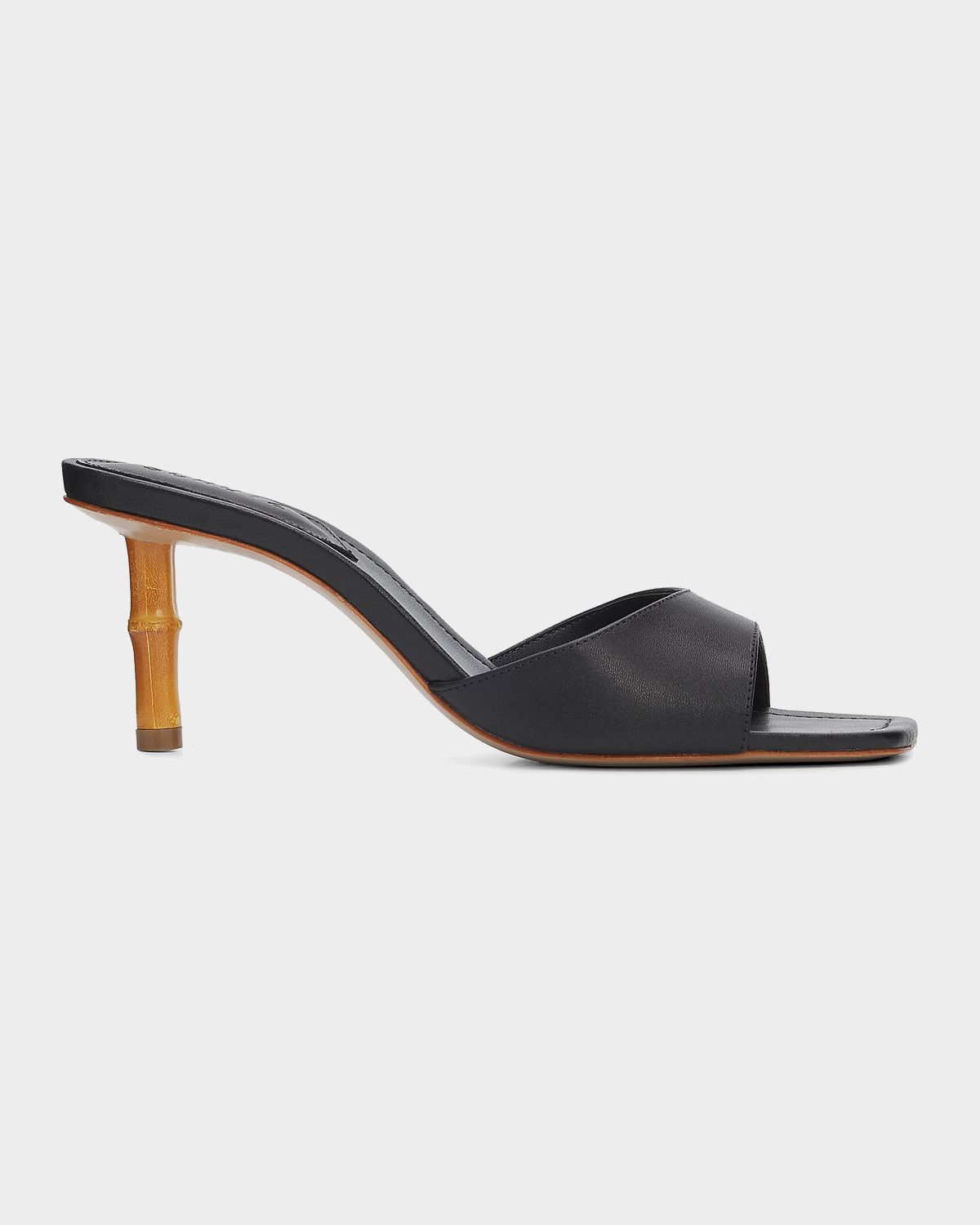Schutz 75mm Leena Leather Bamboo-Heel Mules