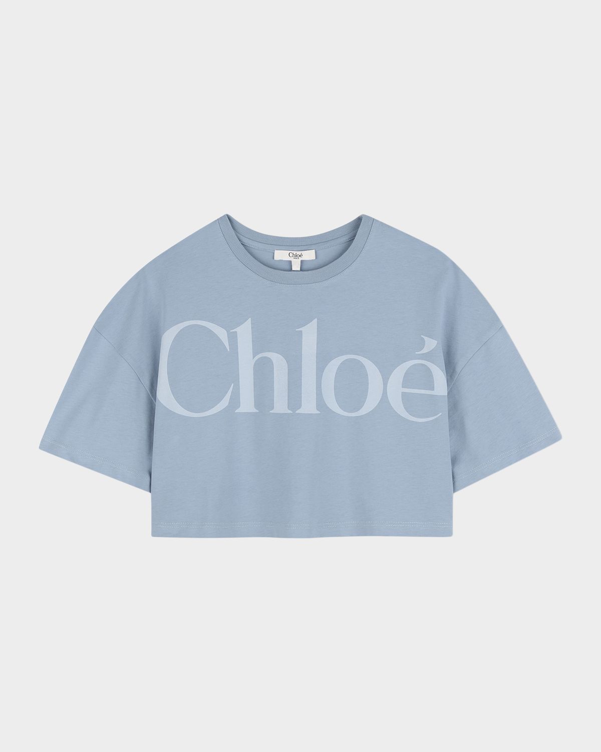 Chloe Girl 's Logo Short-Sleeve Crop T-Shirt, Size 4-14