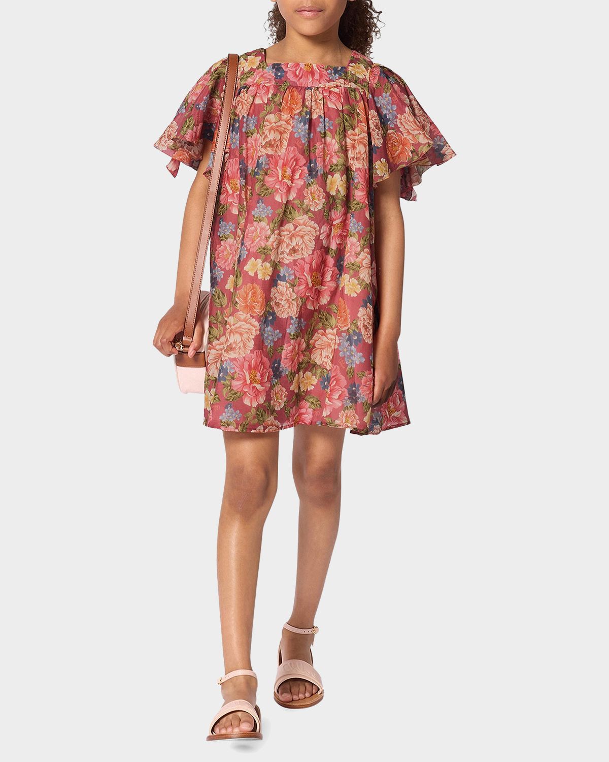 Chloe Girl 's Floral Short-Sleeve Dress, Size 4-14