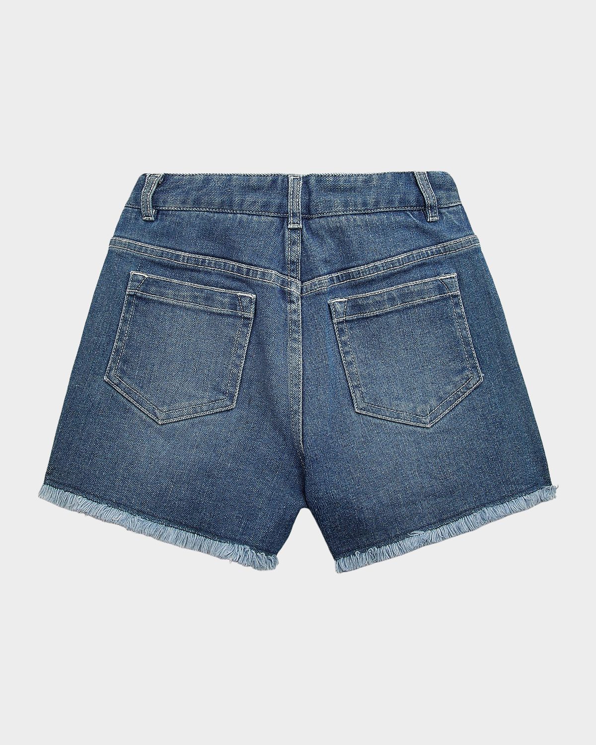 Chloe Girl 's Charm Embellished Denim Shorts, 4-14