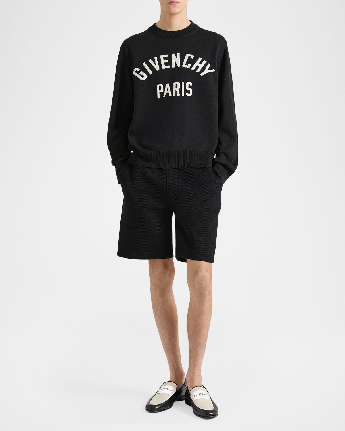 Givenchy Men's Logo Cotton-Blend Crewneck Sweater