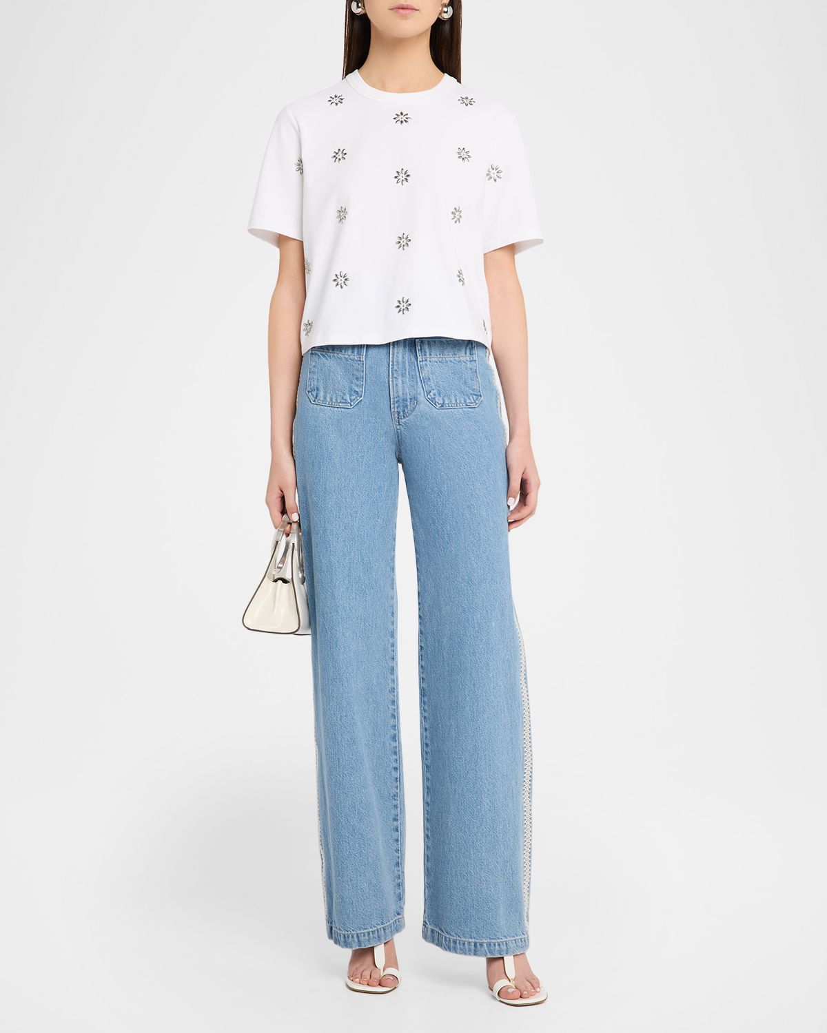 Veronica Beard Taylor Embroidered Patch-Pocket Straight-Leg Jeans | Thumbnail 5 Veronica Beard Taylor Embroidered Patch-Pocket Straight-Leg Jeans | Thumbnail 5