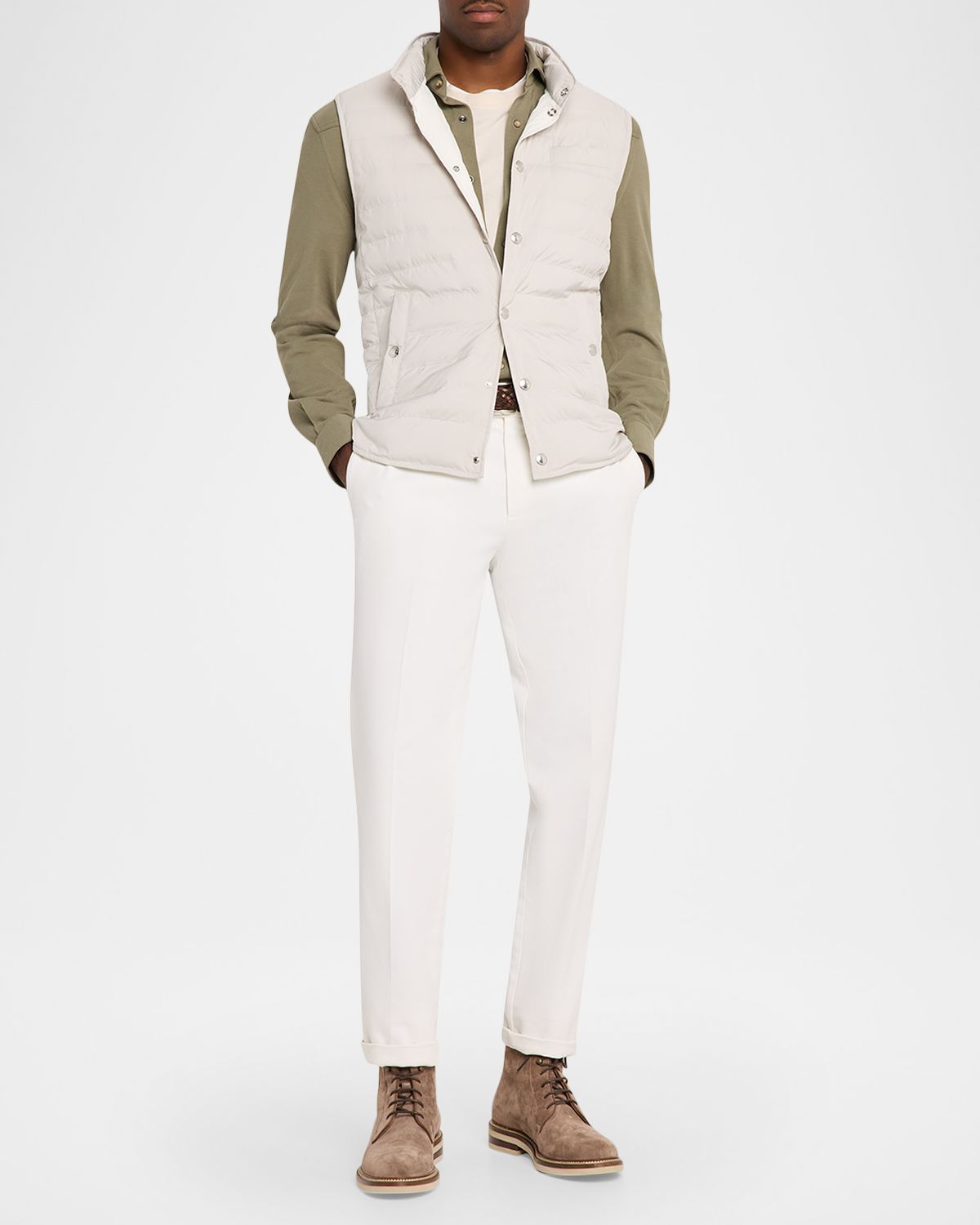 Brunello Cucinelli Men 's Cotton Piqué Western Shirt | Thumbnail 5 Brunello Cucinelli Men 's Cotton Piqué Western Shirt | Thumbnail 5