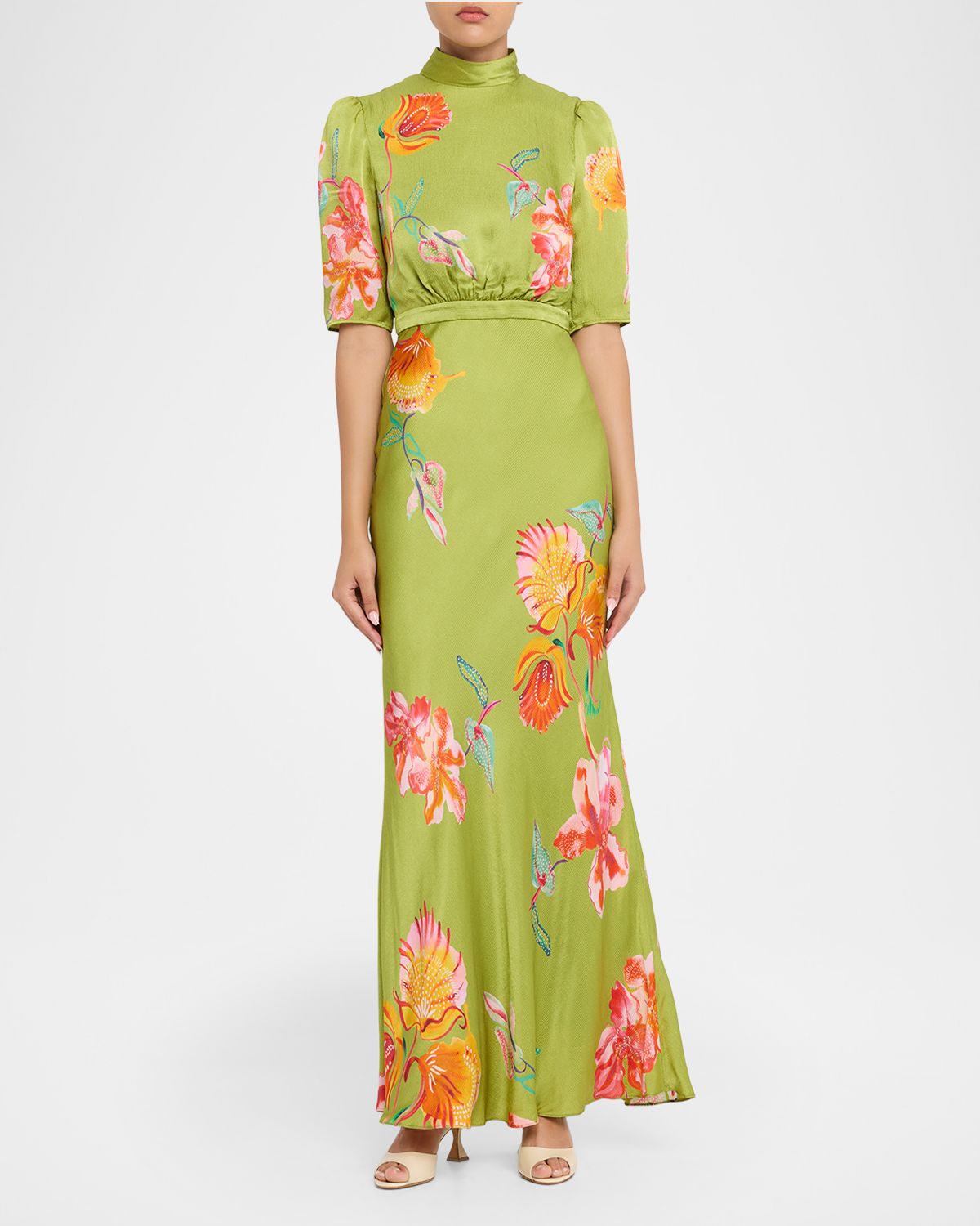 Saloni Adele B Floral Silk Dress | Thumbnail 5