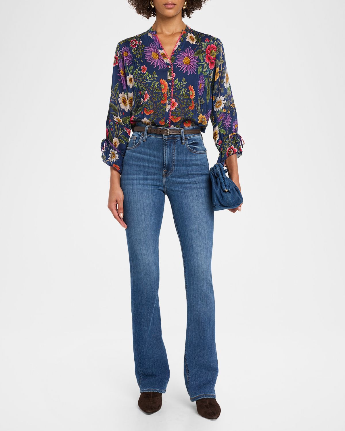 Johnny Was Darmis Floral Button-Down Blouse