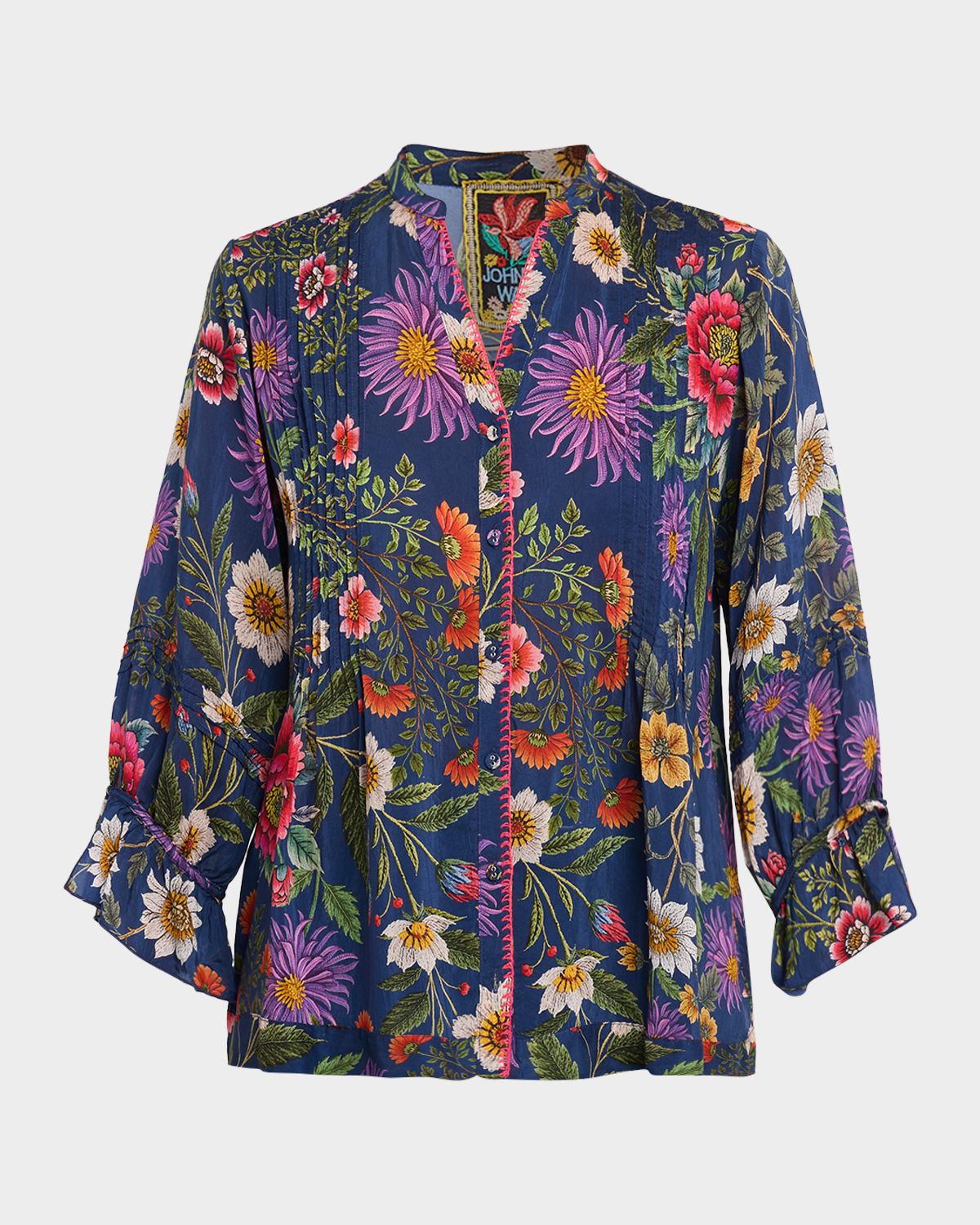 Johnny Was Darmis Floral Button-Down Blouse