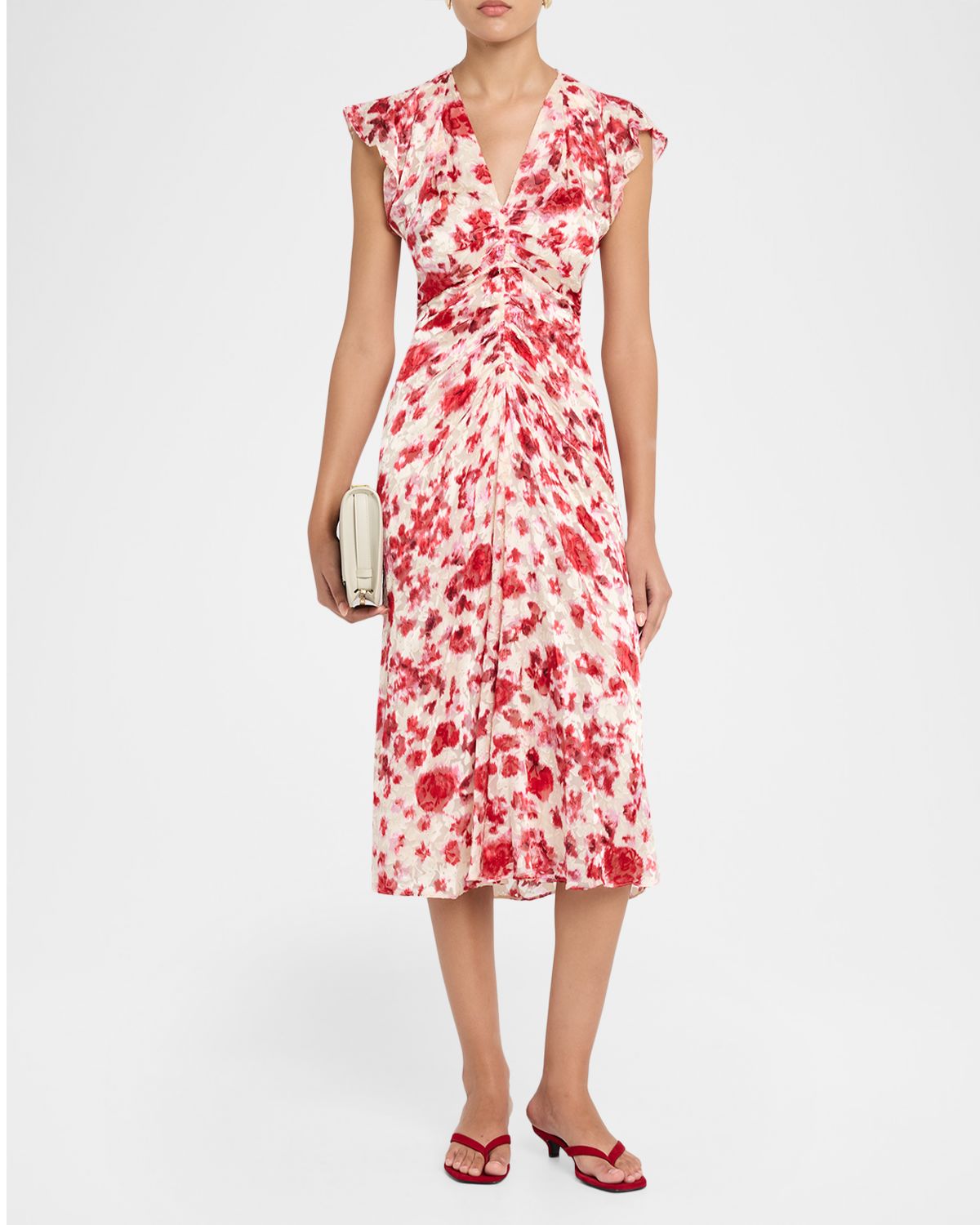 Isabel Marant Lyndsay Floral Burnout Flutter-Sleeve Midi Dress | Thumbnail 5 Isabel Marant Lyndsay Floral Burnout Flutter-Sleeve Midi Dress | Thumbnail 5