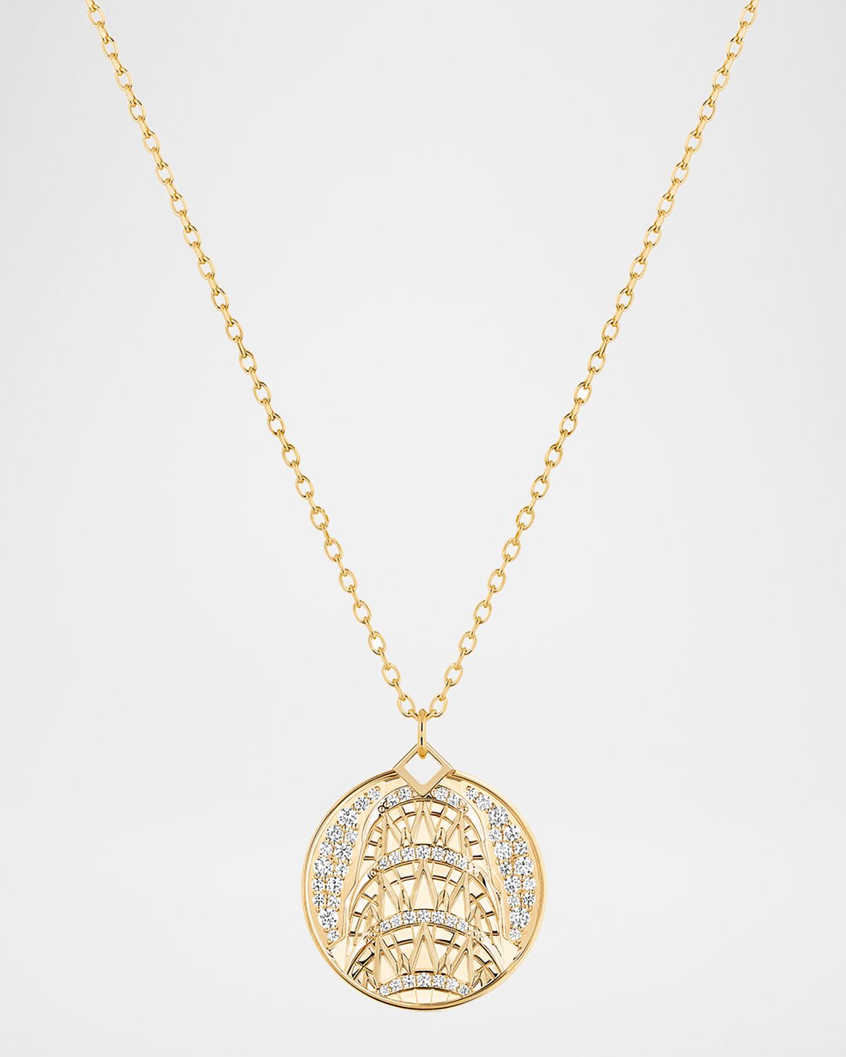 Nouvel Heritage 18K Yellow Gold Chrysler Medallion Necklace