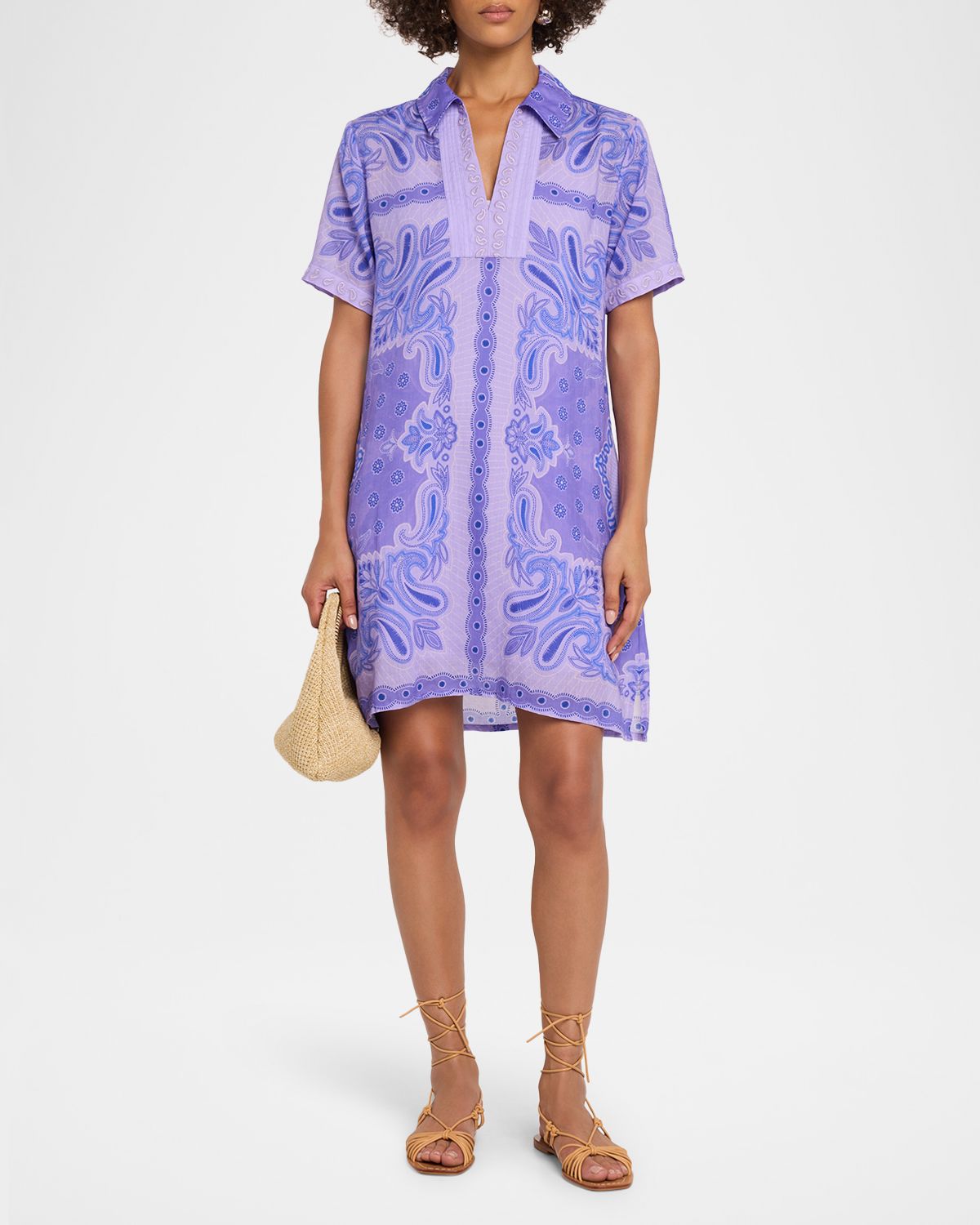 Johnny Was Paisley-Print Mini Shift Dress