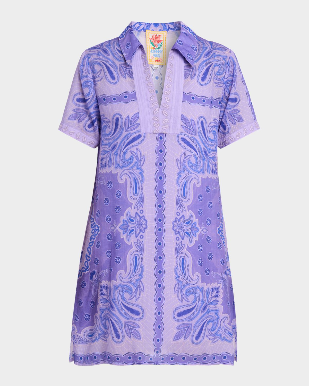 Johnny Was Paisley-Print Mini Shift Dress