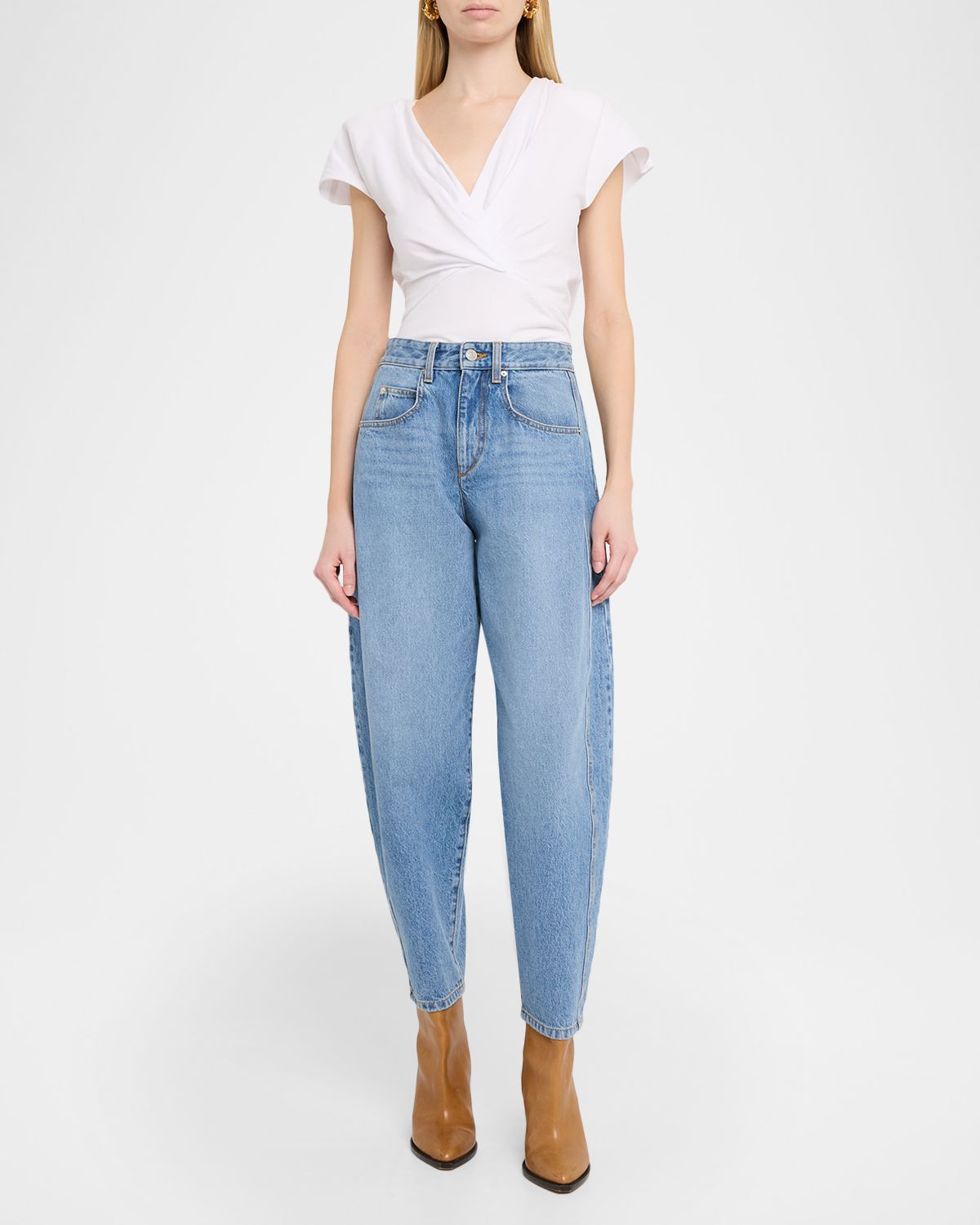 Isabel Marant Oriane Barrel-Leg Ankle Jeans | Thumbnail 5