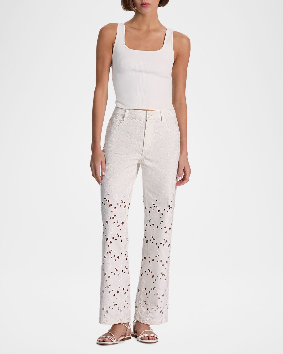 ALICE + OLIVIA Chic Laser-Cut Jeans