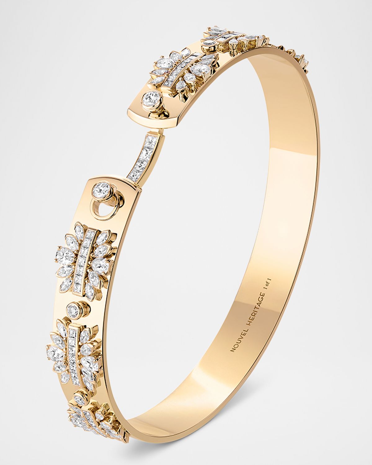 Nouvel Heritage 18K Yellow Gold The Birdsong Lover Diamond Bangle