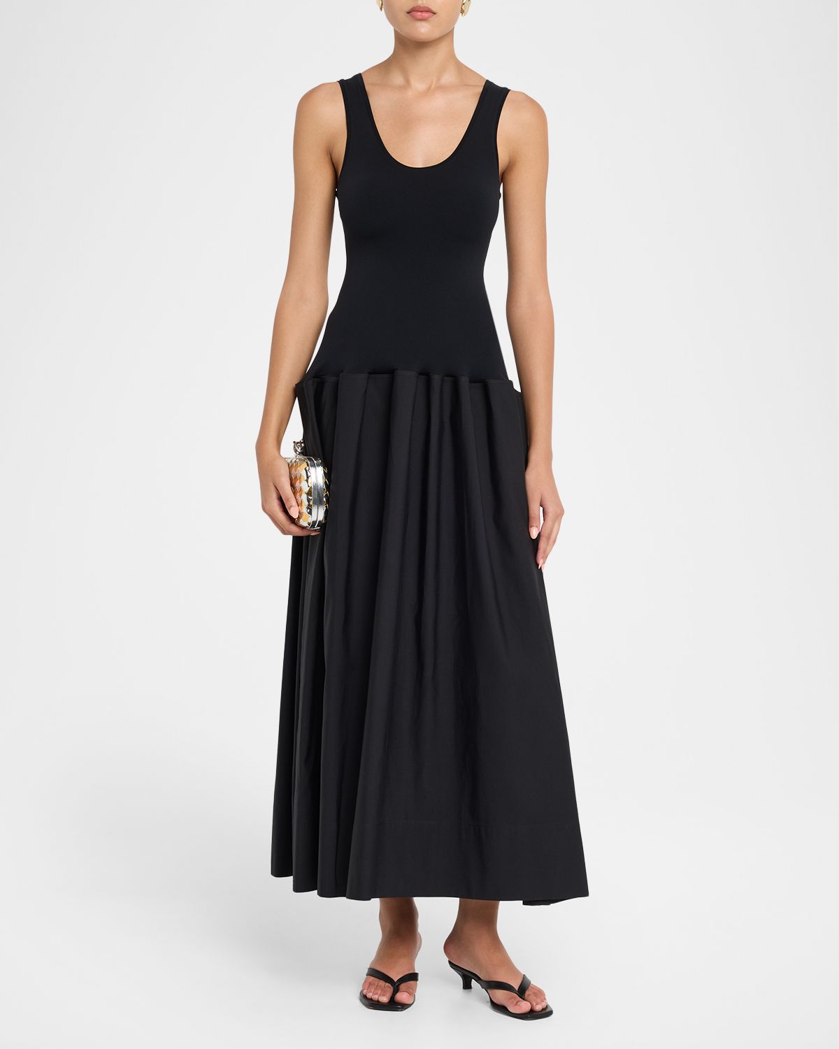 FForme Marina Sleeveless Cotton-Silk Flared Midi Dress | Thumbnail 4 FForme Marina Sleeveless Cotton-Silk Flared Midi Dress | Thumbnail 4