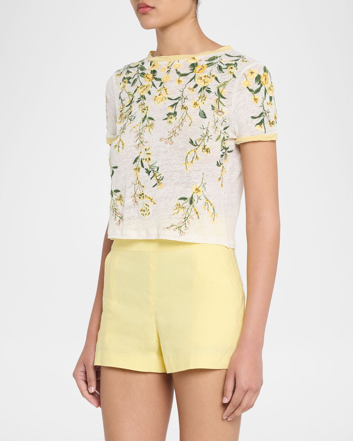 ALICE + OLIVIA Cindy Embroidered Crop Top | Thumbnail 4 ALICE + OLIVIA Cindy Embroidered Crop Top | Thumbnail 4