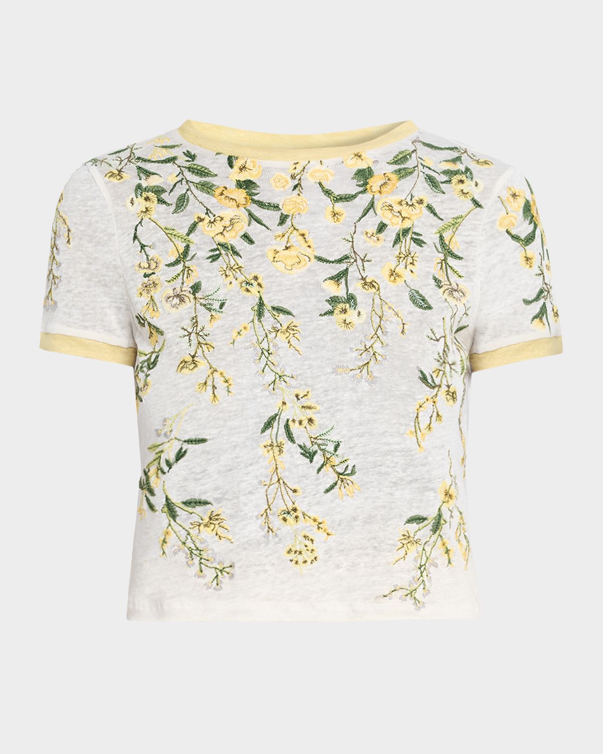 ALICE + OLIVIA Cindy Embroidered Crop Top
