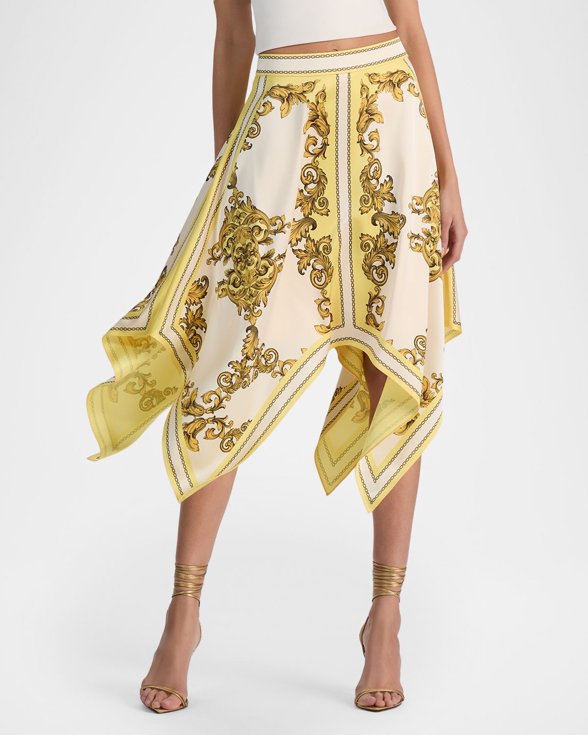 ALICE + OLIVIA Davina Handkerchief Midi Skirt | Thumbnail 6