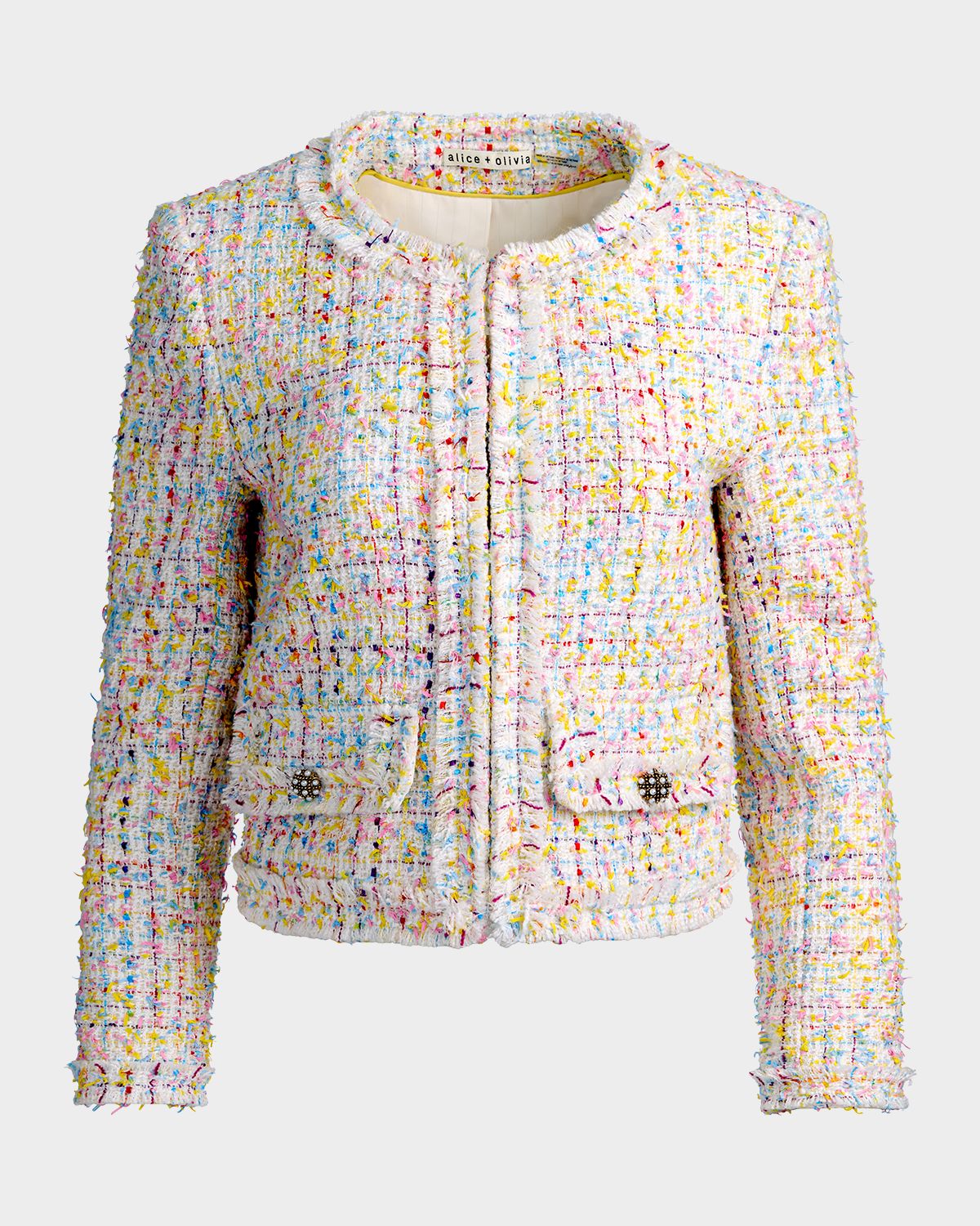 ALICE + OLIVIA Landon Tweed Cropped Jacket