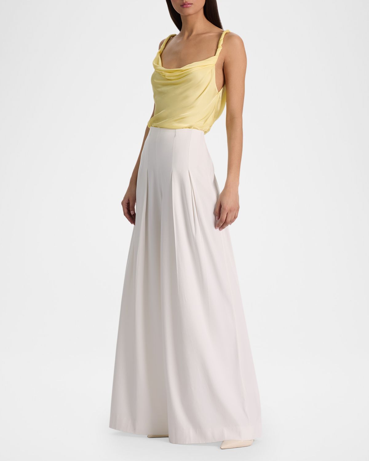 ALICE + OLIVIA Monique Twist Strap Cowl-Neck Blouse