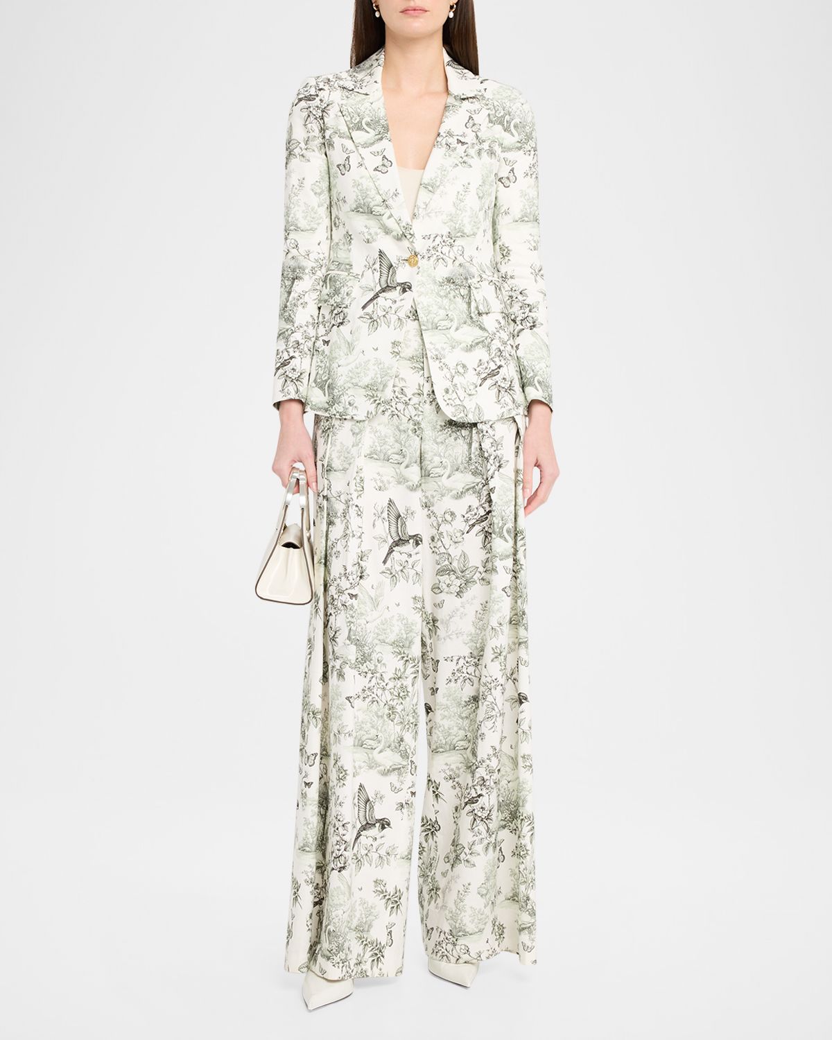 ALICE + OLIVIA Blaire High-Rise Pleated Trousers