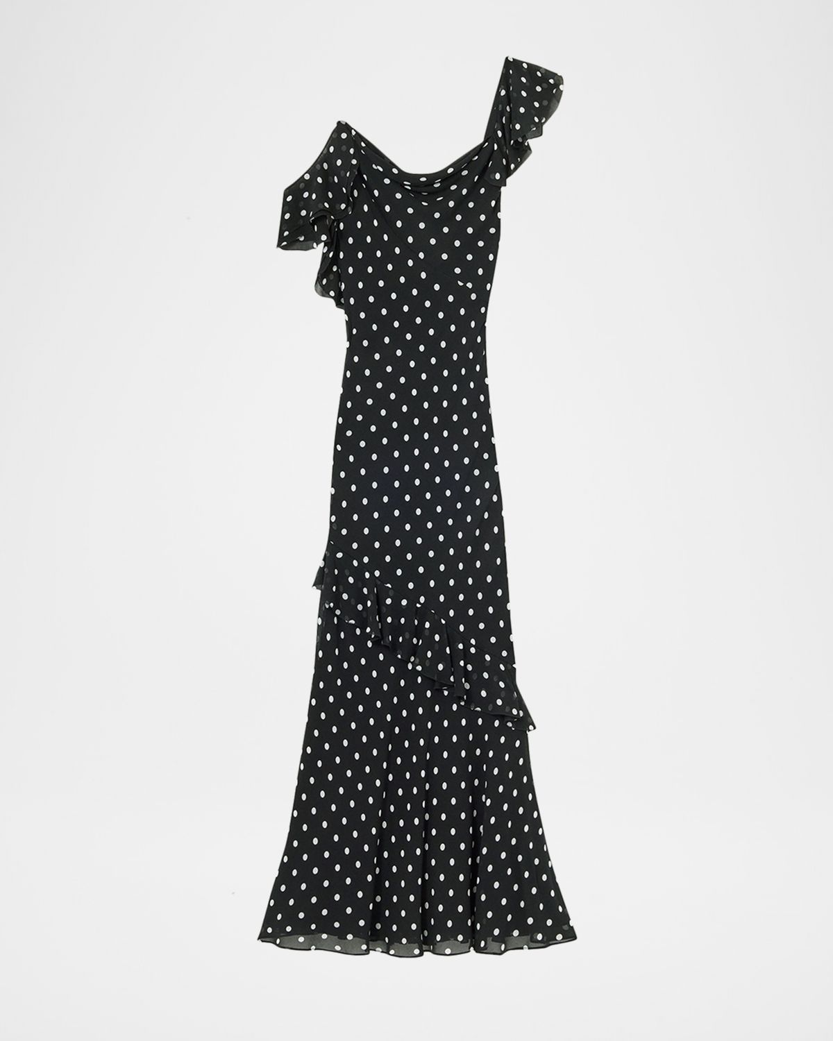 Self-Portrait Polka Dot Georgette Maxi Dress