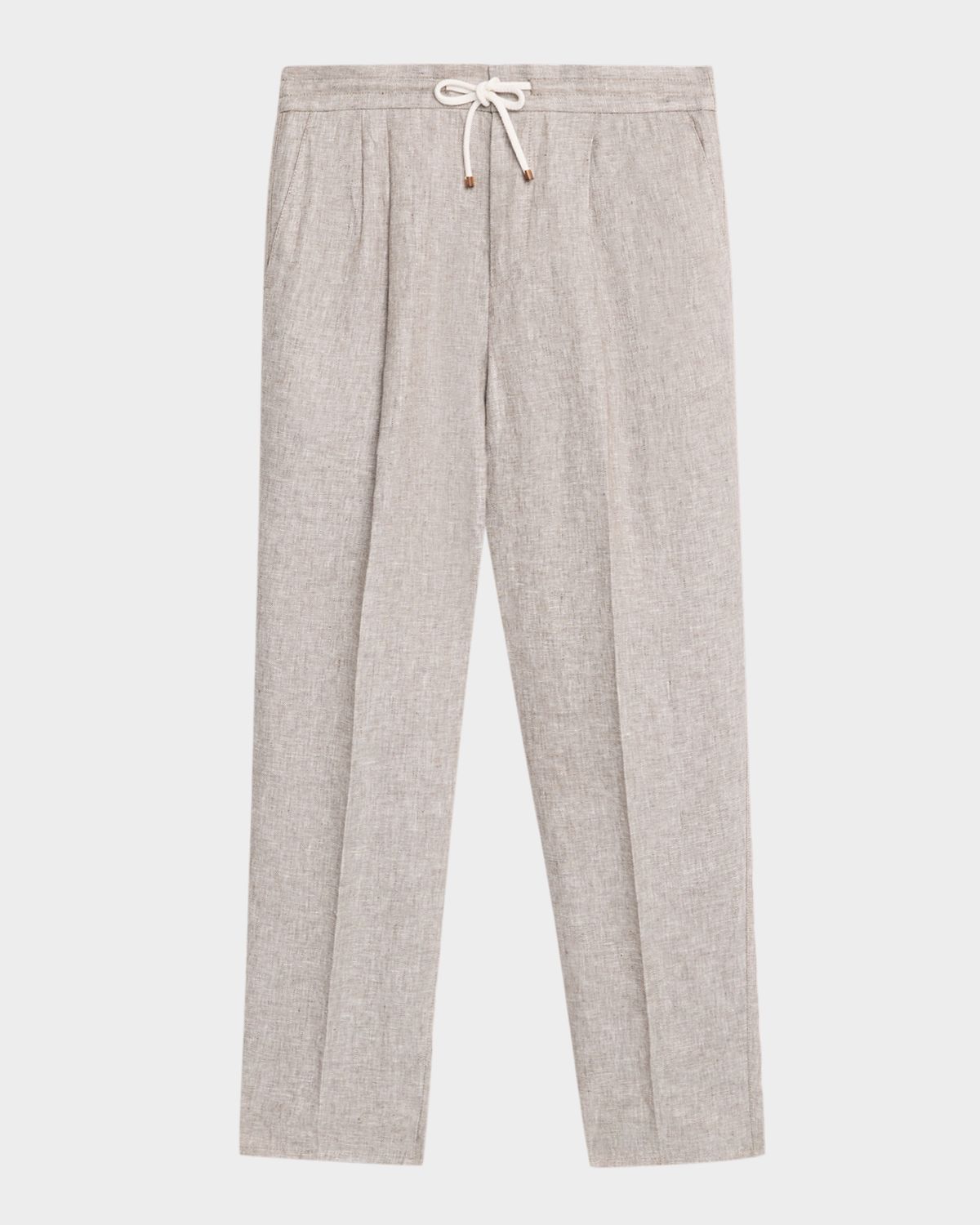 Brunello Cucinelli Men 's Double-Pleated Linen Drawstring Pants | Thumbnail 6 Brunello Cucinelli Men 's Double-Pleated Linen Drawstring Pants | Thumbnail 6