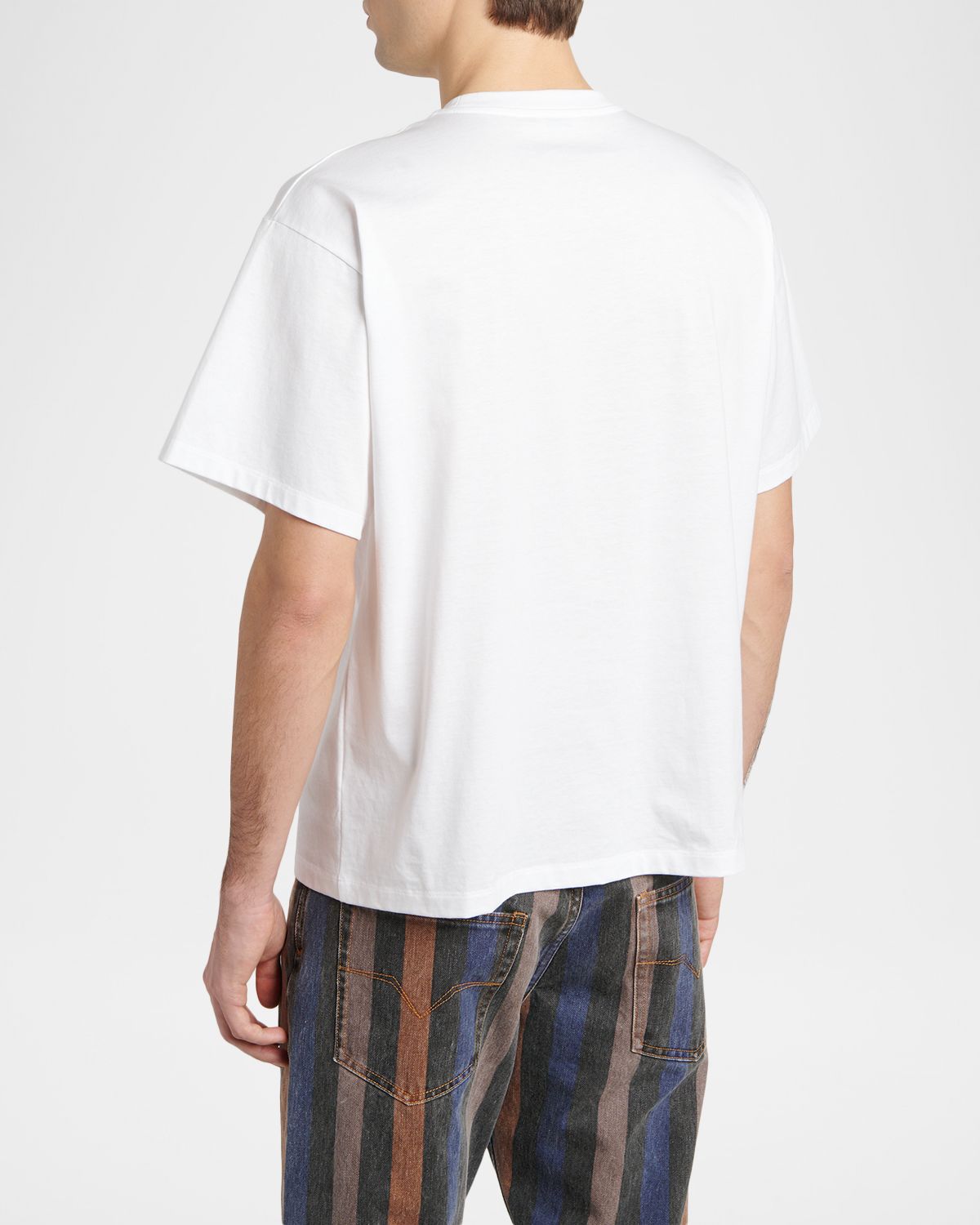 Versace Men 's Medusa Head Outline Cotton T-Shirt | Thumbnail 4 Versace Men 's Medusa Head Outline Cotton T-Shirt | Thumbnail 4