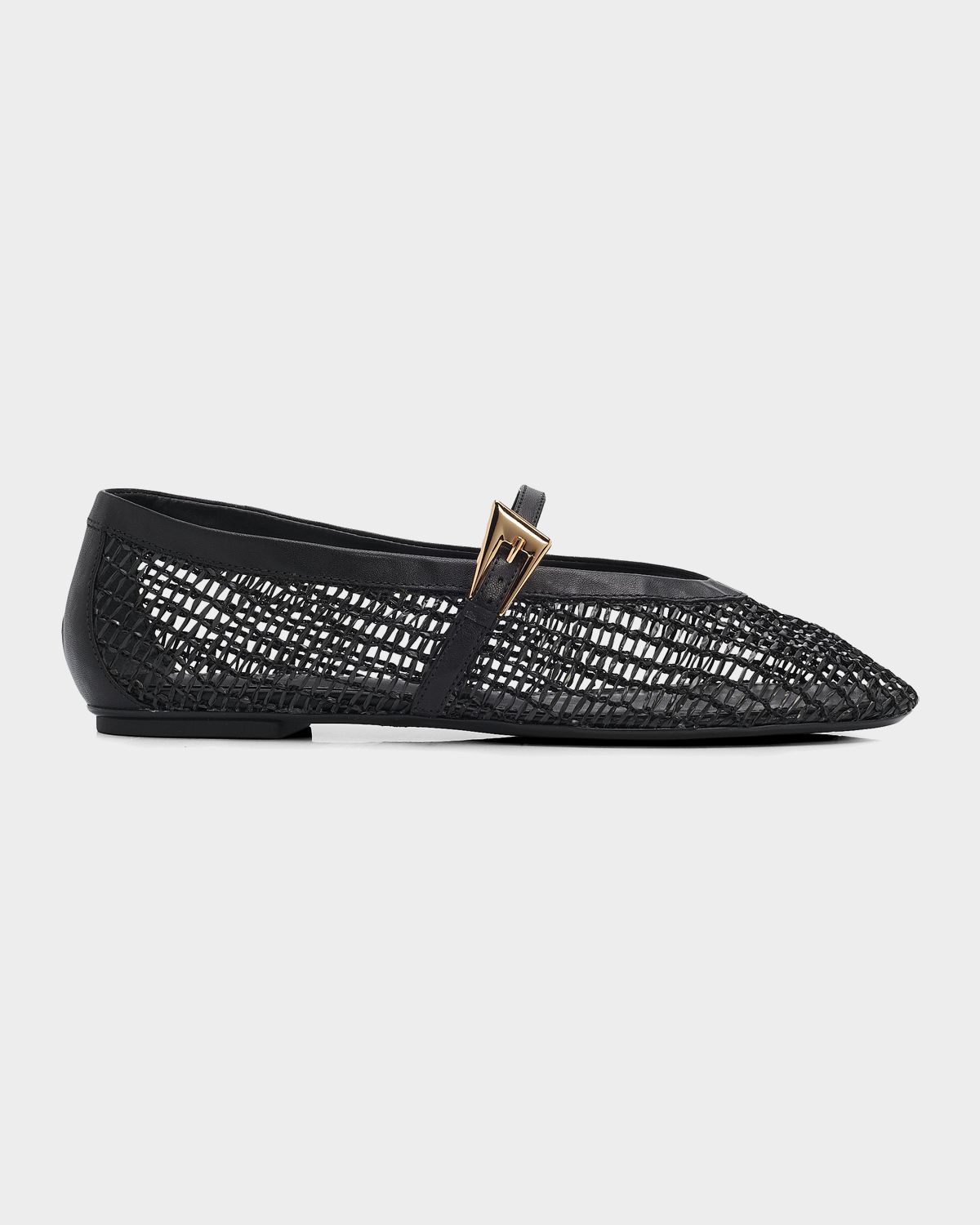 Schutz Sylvie Woven Leather Ballerina Flats