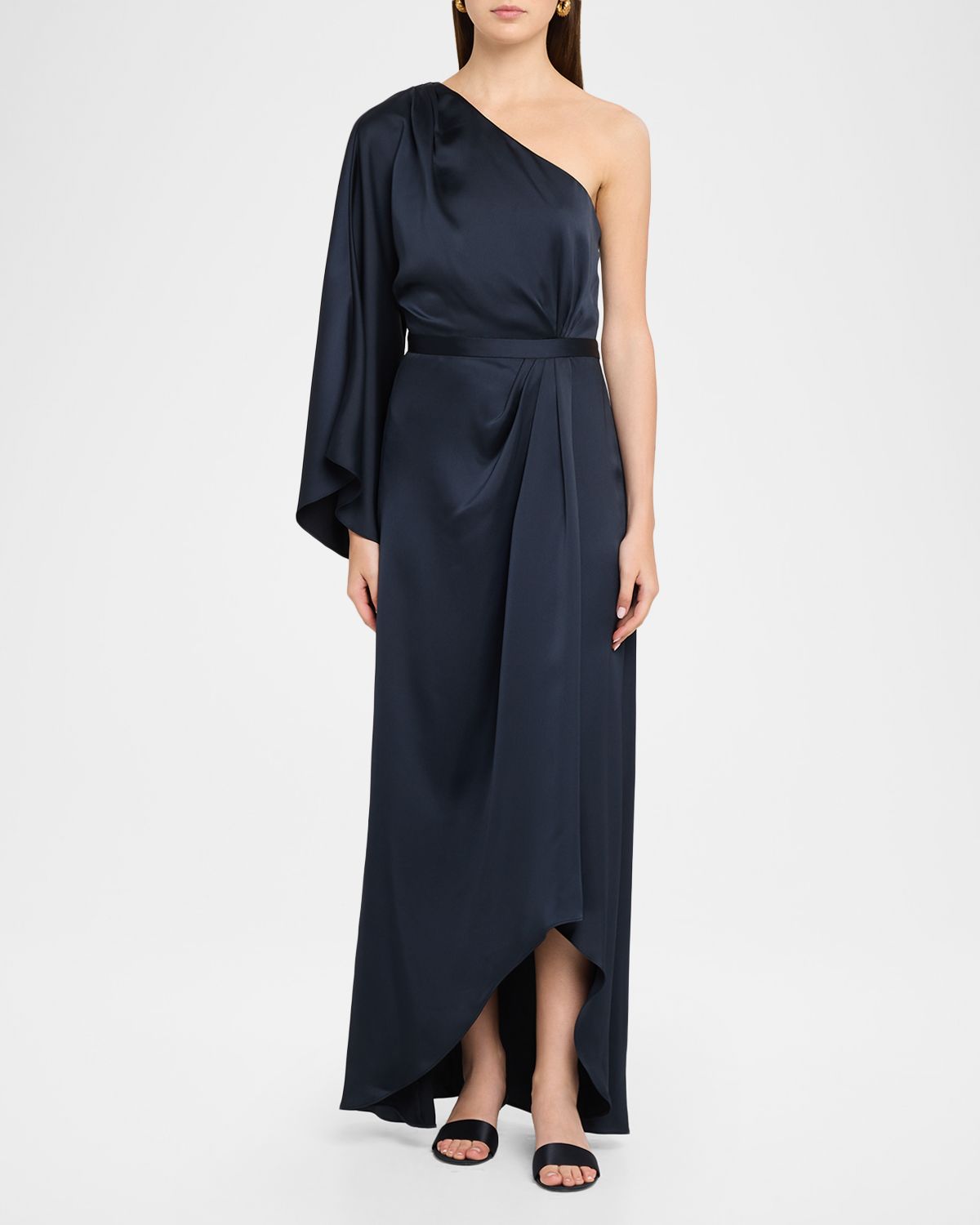 Ramy Brook Opal One-Shoulder High-Low Gown