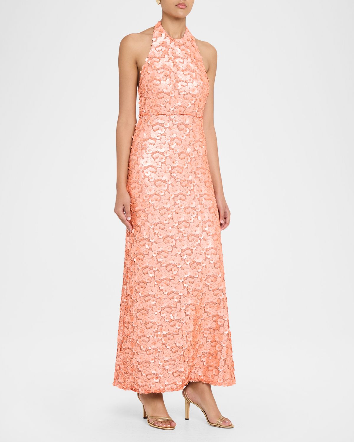 Ramy Brook Kinsley Floral Sequin Halter Gown | Thumbnail 4