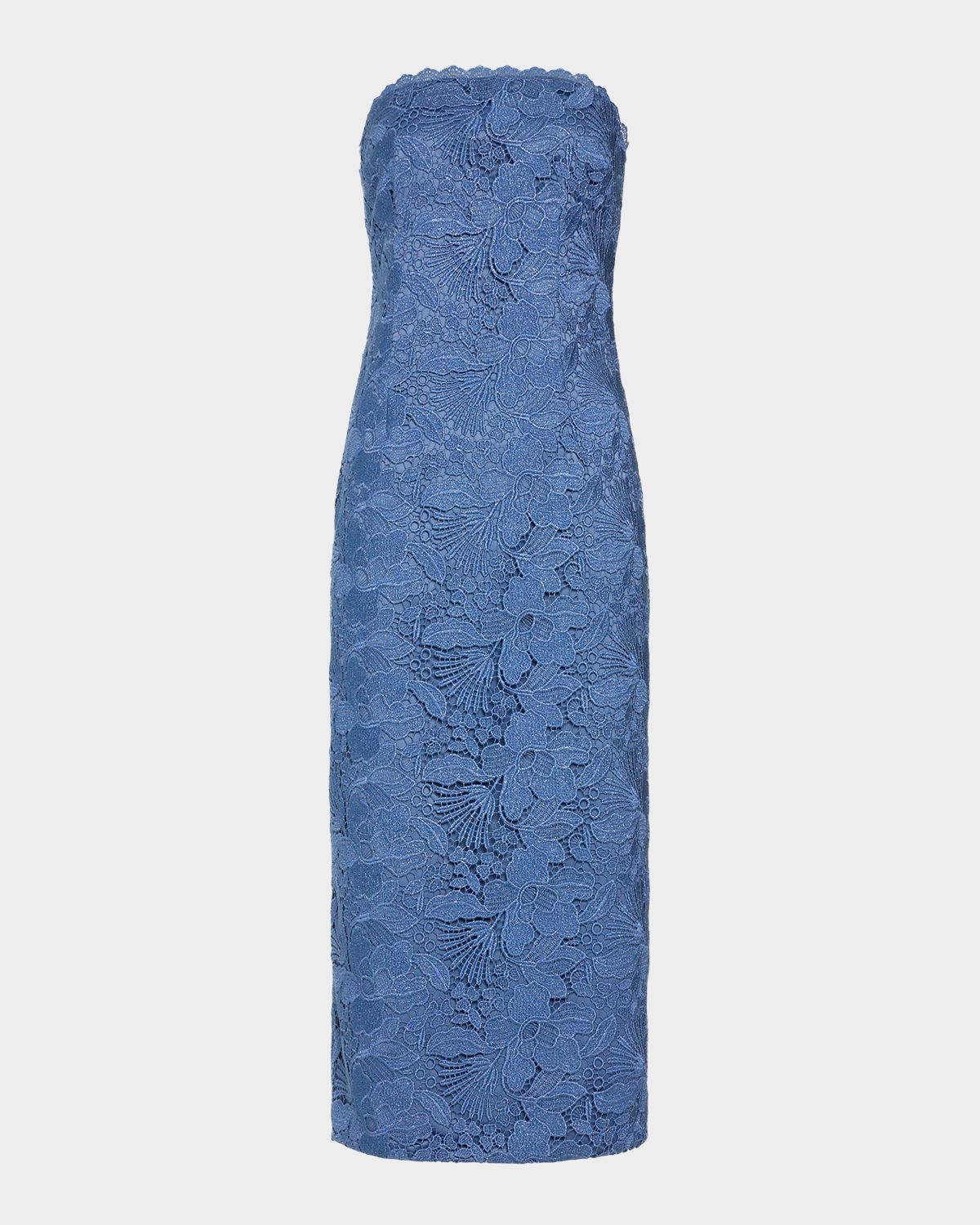 Ramy Brook Tessa Strapless Floral Lace Midi Dress