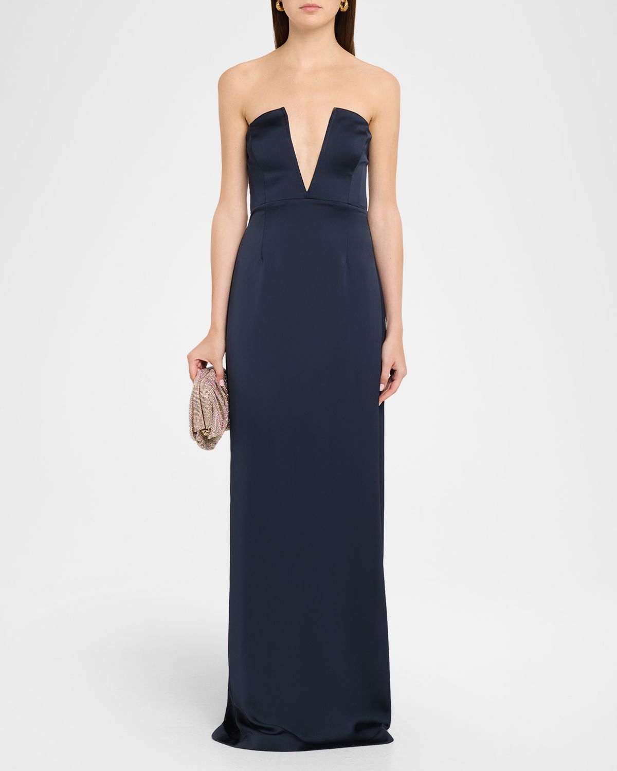 Ramy Brook Raquel Strapless Plunging Column Gown