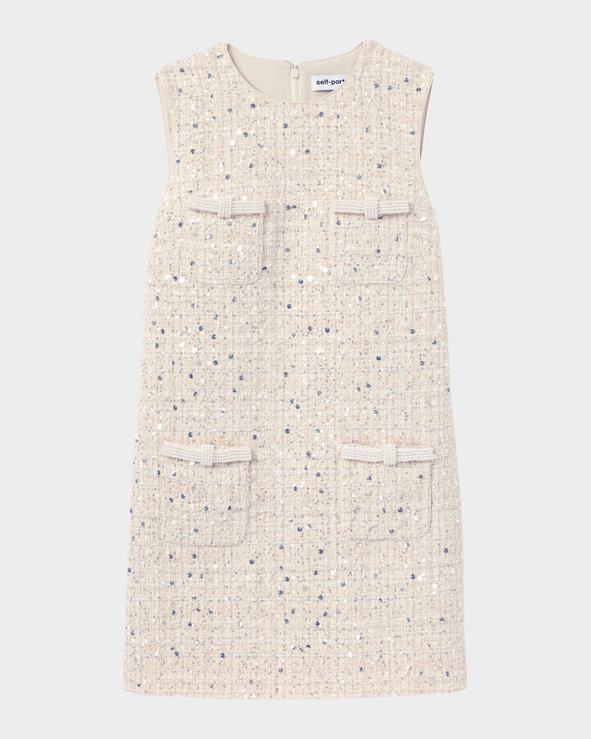 Self-Portrait Embellished Boucle Mini Dress | Thumbnail 6 Self-Portrait Embellished Boucle Mini Dress | Thumbnail 6