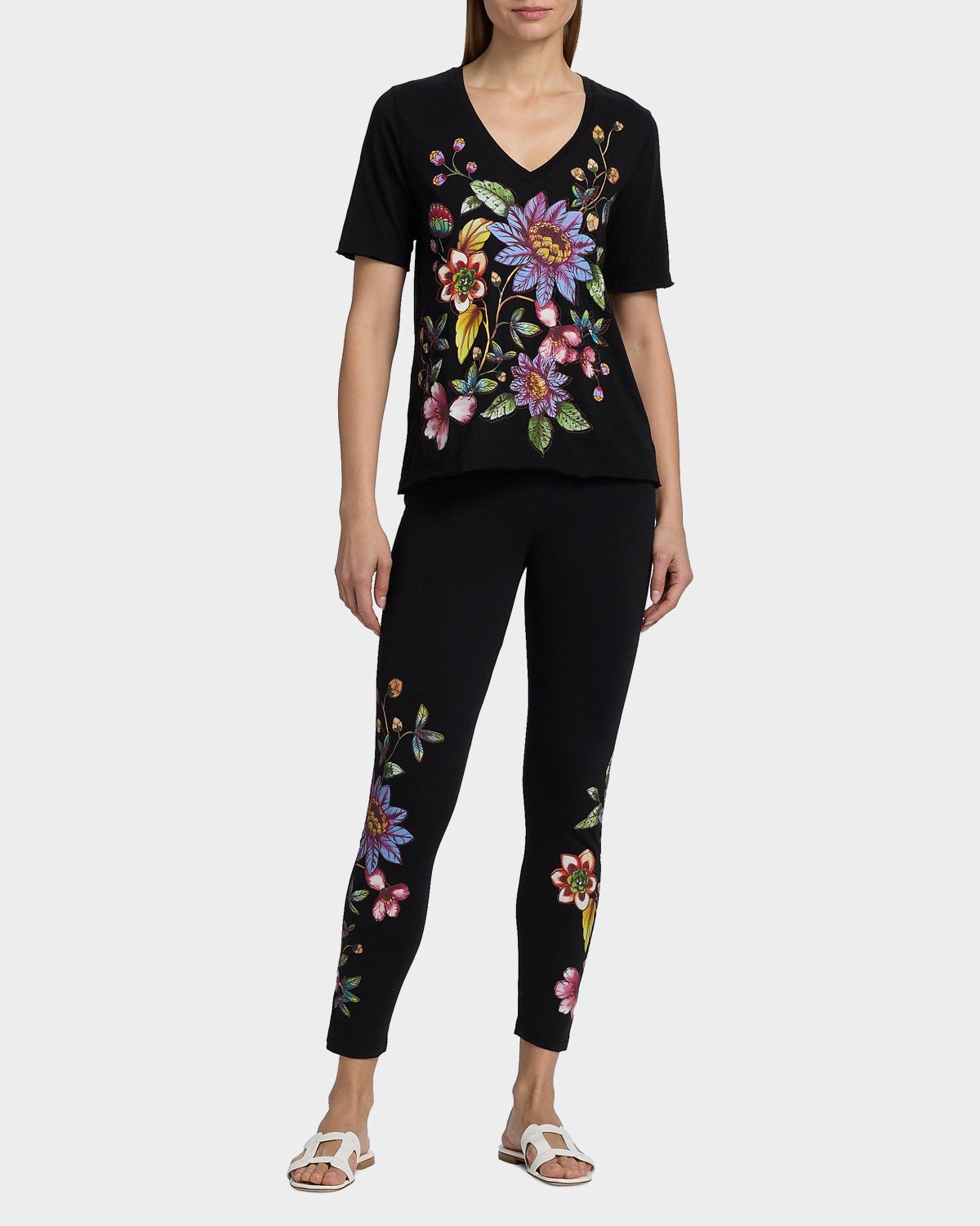 Johnny Was Raw-Cut Floral Embroidered Cotton T-Shirt | Thumbnail 7 Johnny Was Raw-Cut Floral Embroidered Cotton T-Shirt | Thumbnail 7