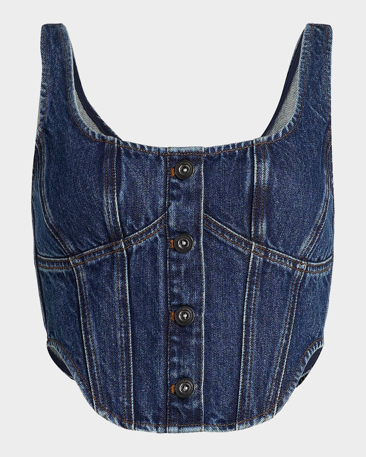 Self-Portrait Denim Corset Top
